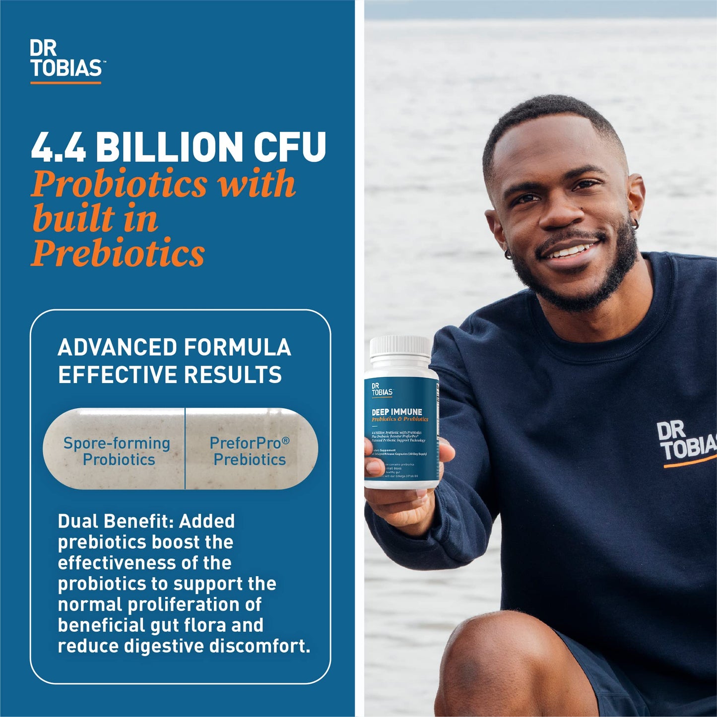 Dr. Tobias Deep Immune Probiotics & Prebiotics and Psyllium Daily Powder 1