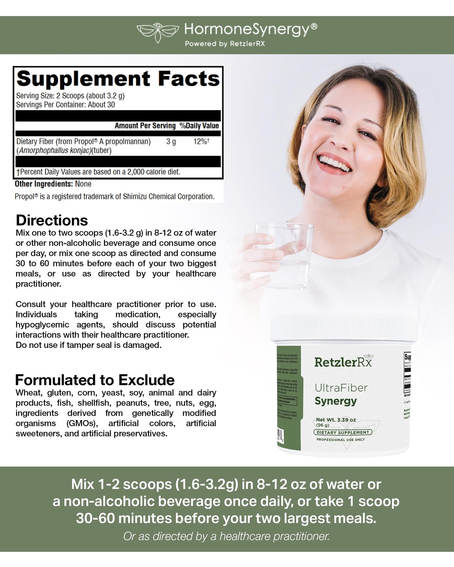 HormoneSynergy Ultra Fiber Lean Powder Supplement 3.4 Ounce