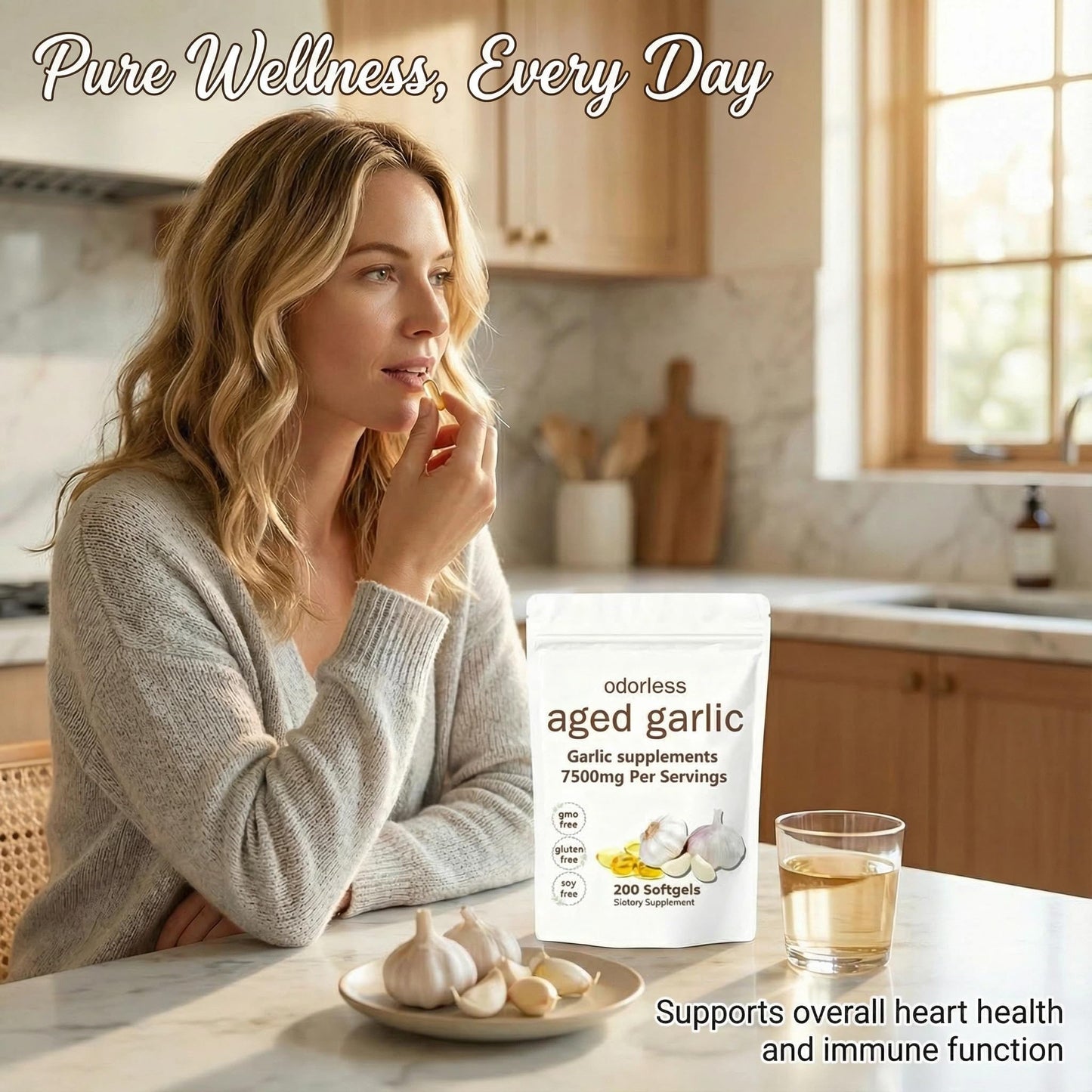 PKPPKP Nuvapure Aged Garlic Extract Odorless Softgels, 200 Softgels