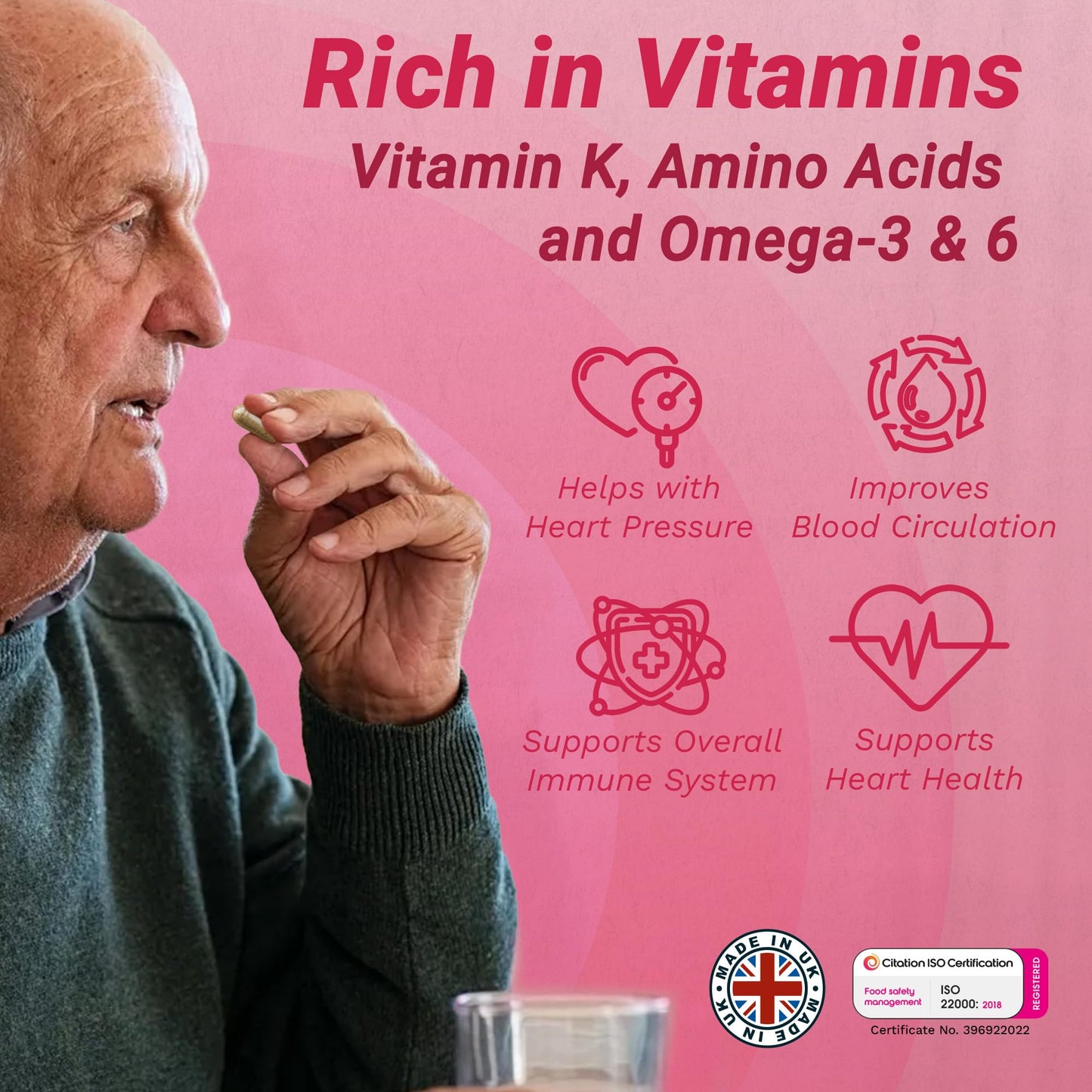 Strength & Spices Hypertensupport 100% Natural Immune System & Heart Health Supplement, 60 Capsules