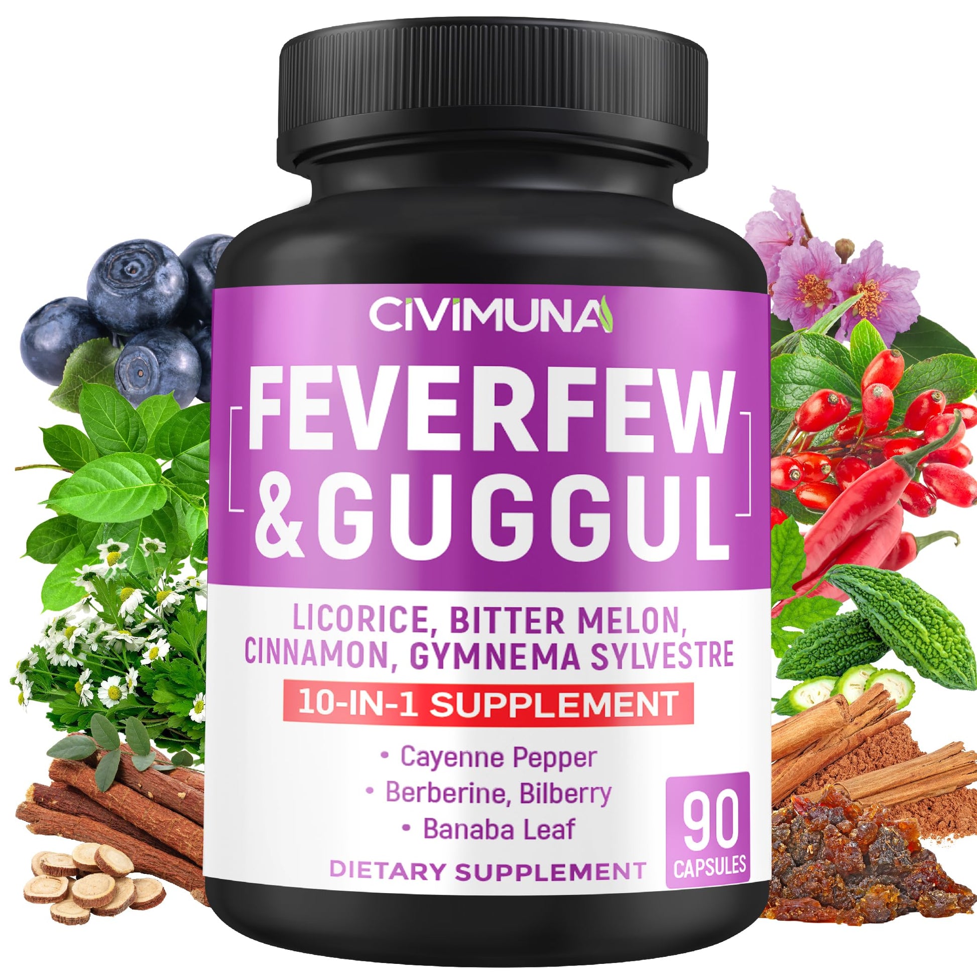 CIVIMUNA Feverfew Capsules, 90 Count