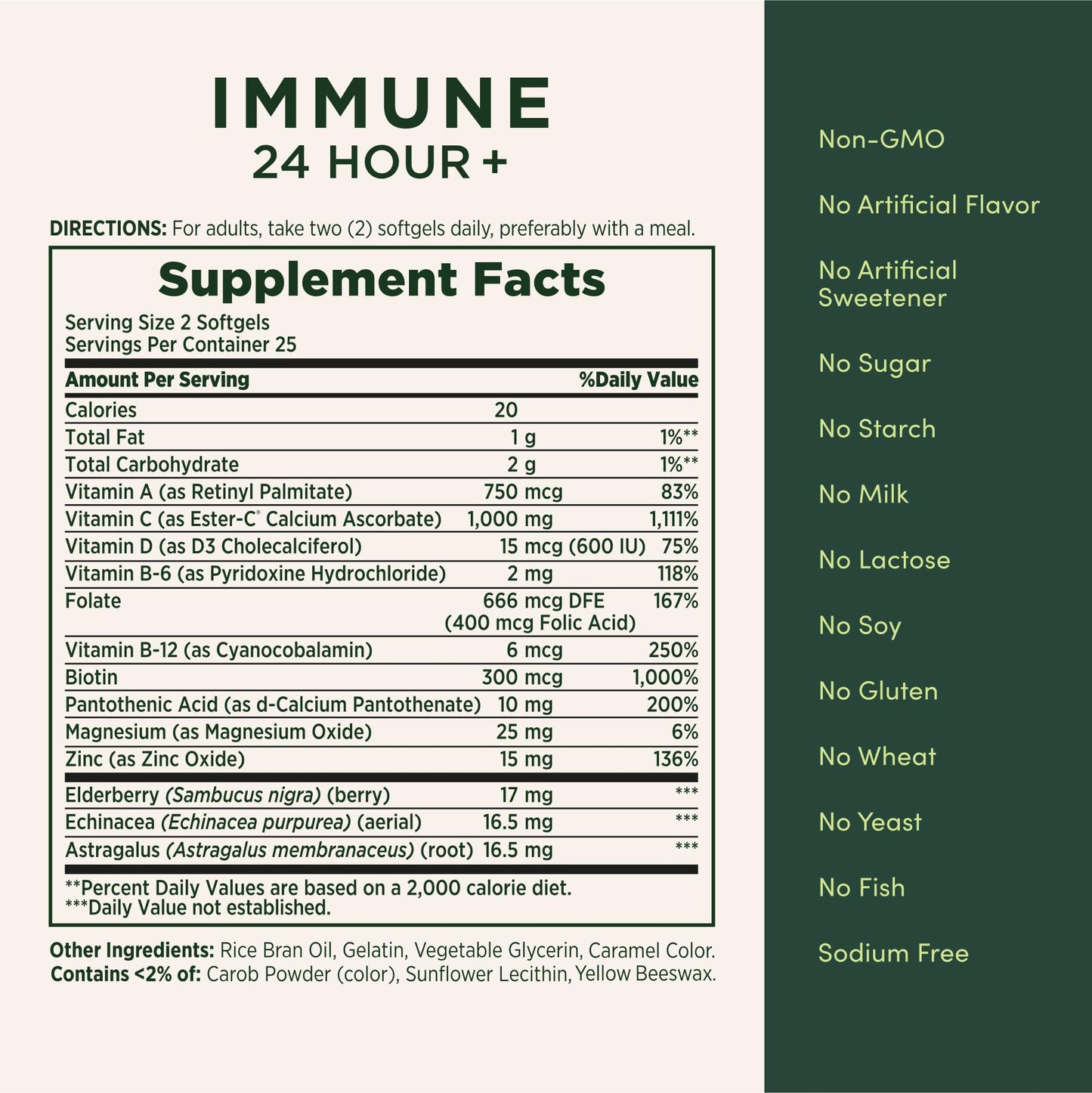Nature's Bounty Immune 24 Hour + Ester-C Vitamin C 1000 mg with D & Zinc, Gluten Free, Rapid Release Softgels, 50 Count