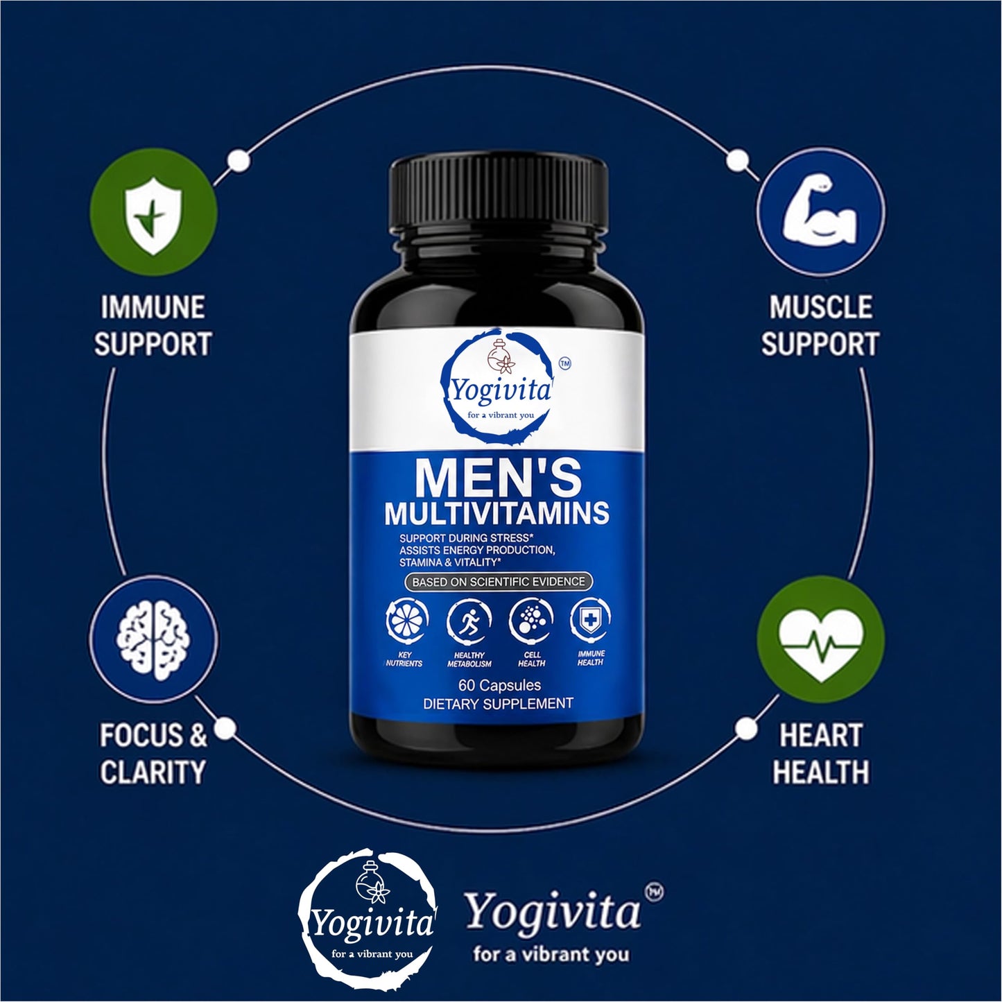 Yogivita Men’s Multivitamin Capsules, 60 Count