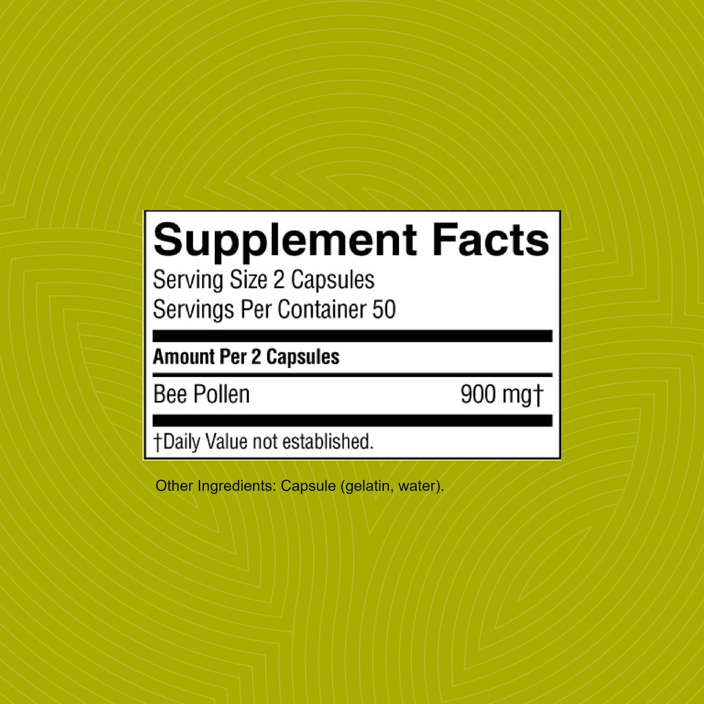 Nature's Sunshine Bee Pollen Capsules, 100 Count