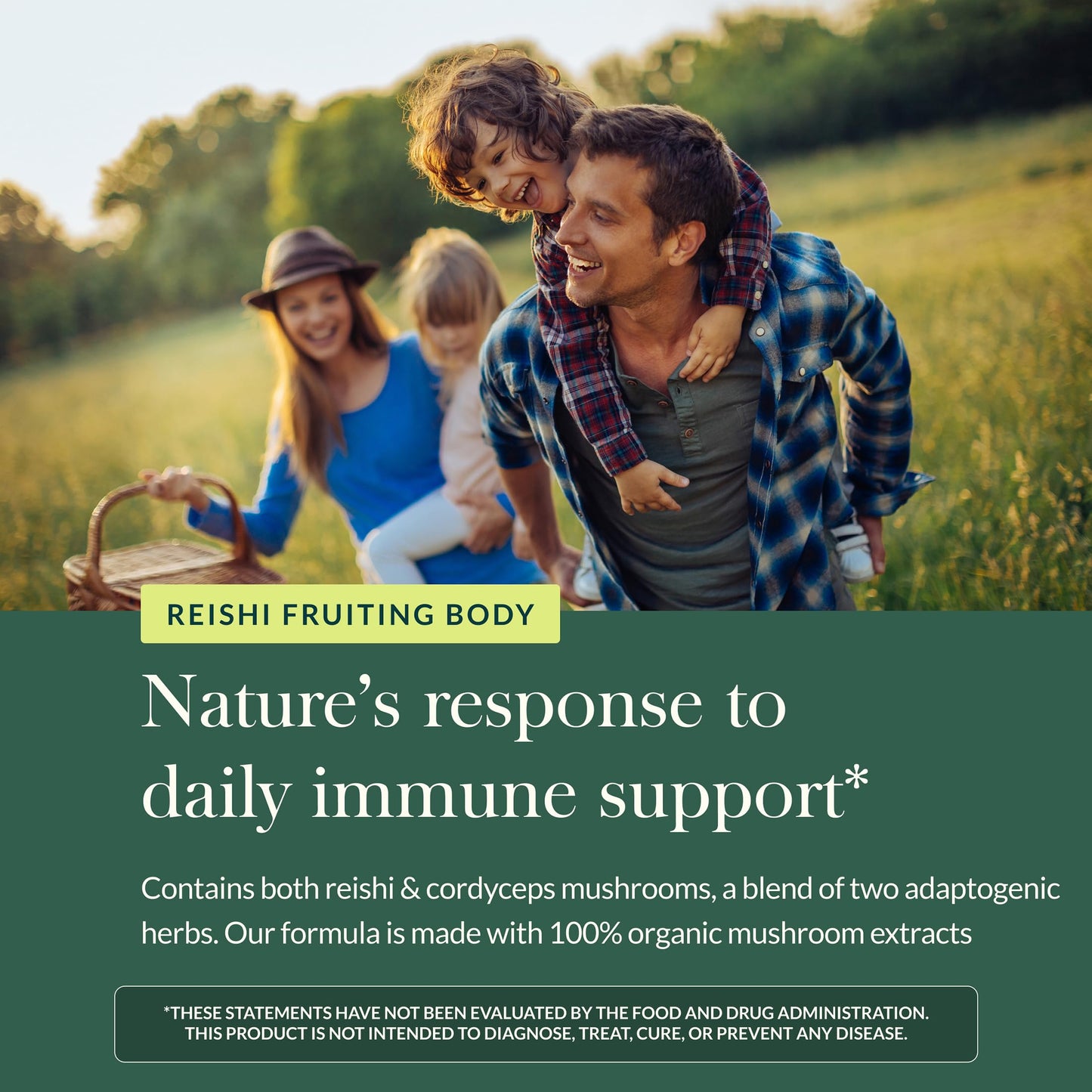 Gaia Herbs Reishi & Cordyceps Immune Support Capsules 40 Count