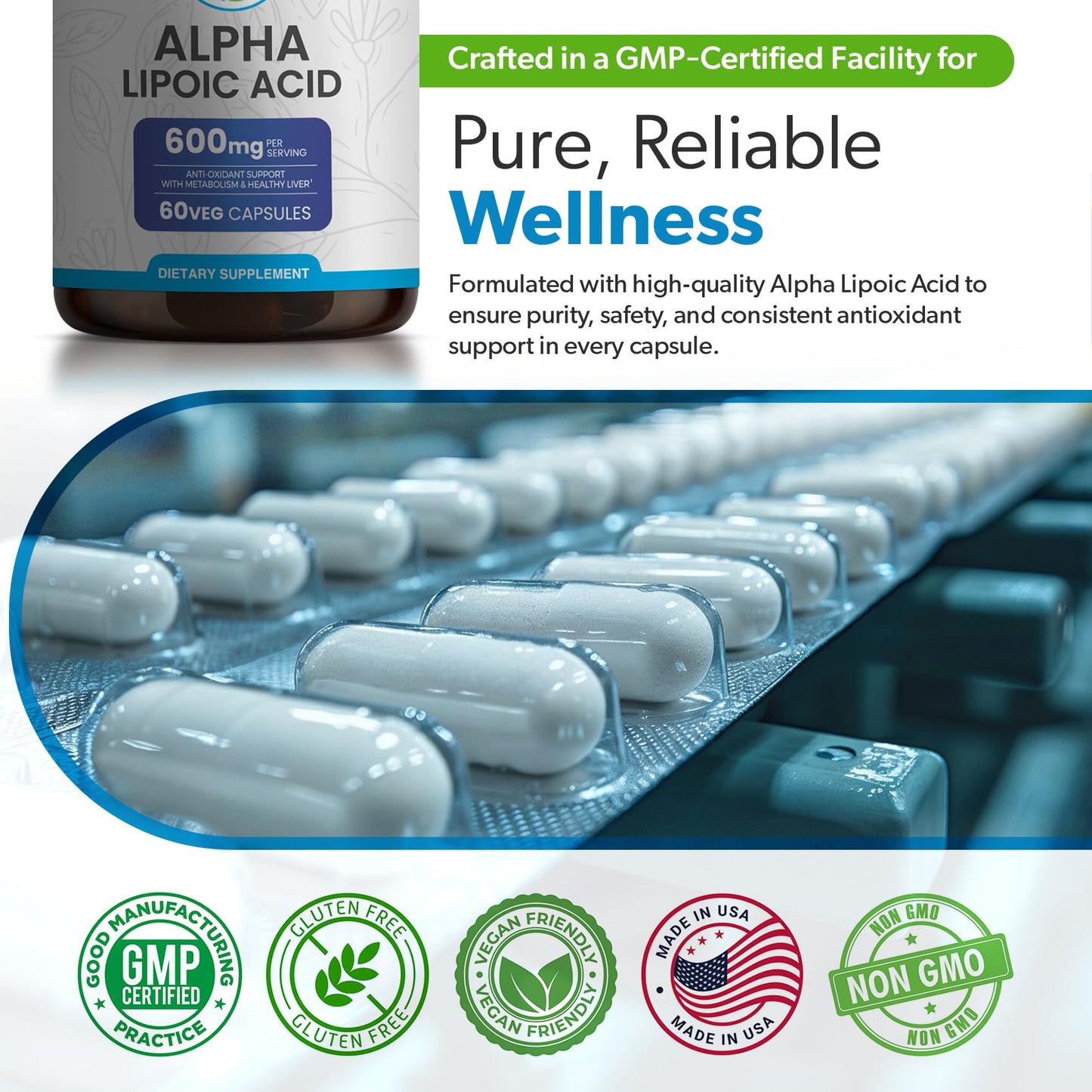 TRUEMED Alpha Lipoic Acid Capsules 60 Capsules