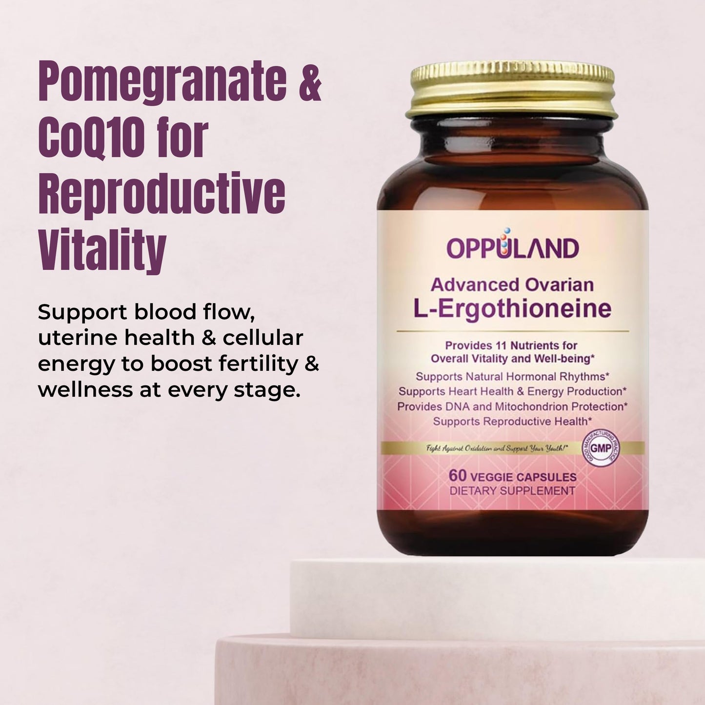 oppuland L-Ergothioneine Supplement for Women Capsule 60 Count