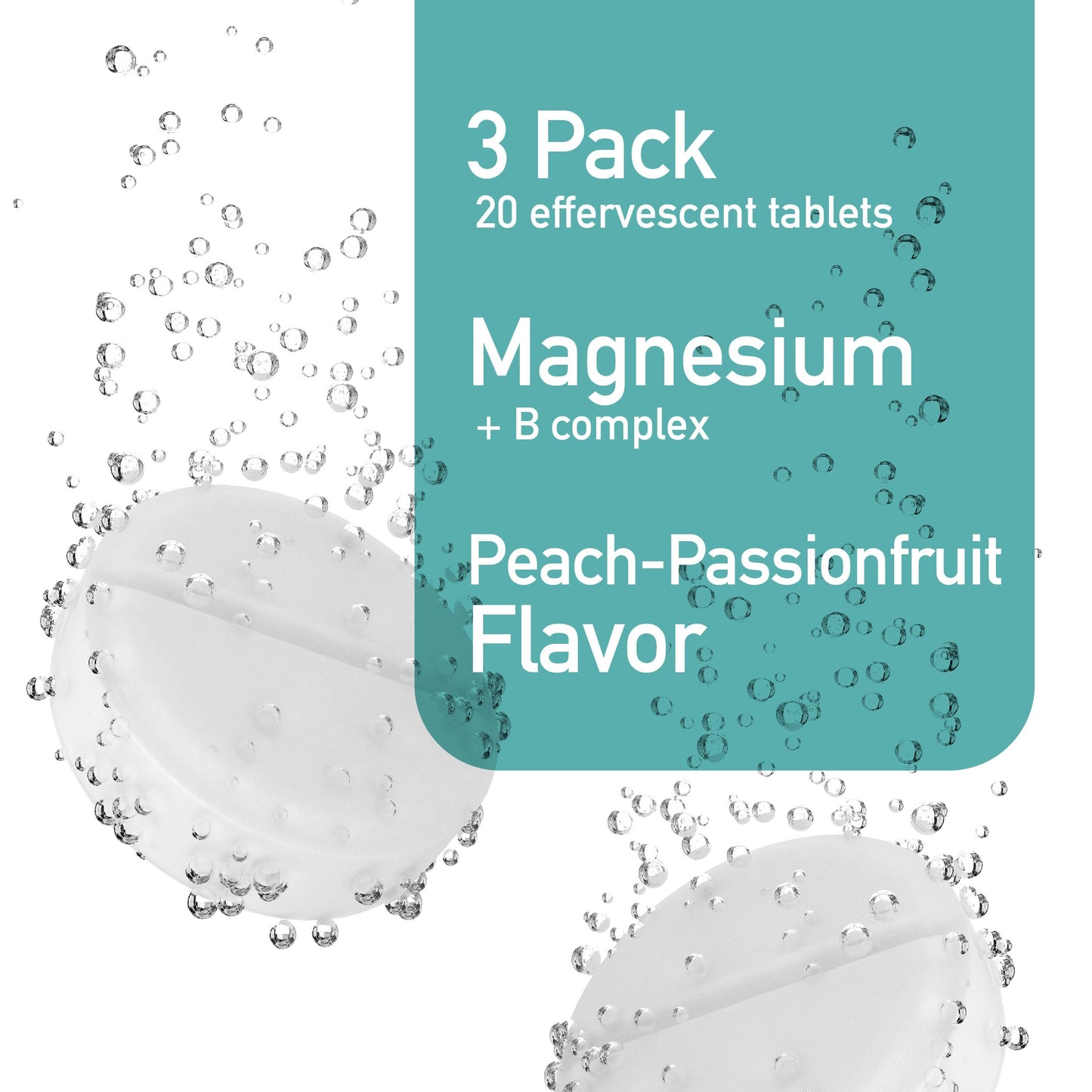 Swiss Imports Effervescent Magnesium + B Complex Dietary Supplement Tablet 60 Tablets