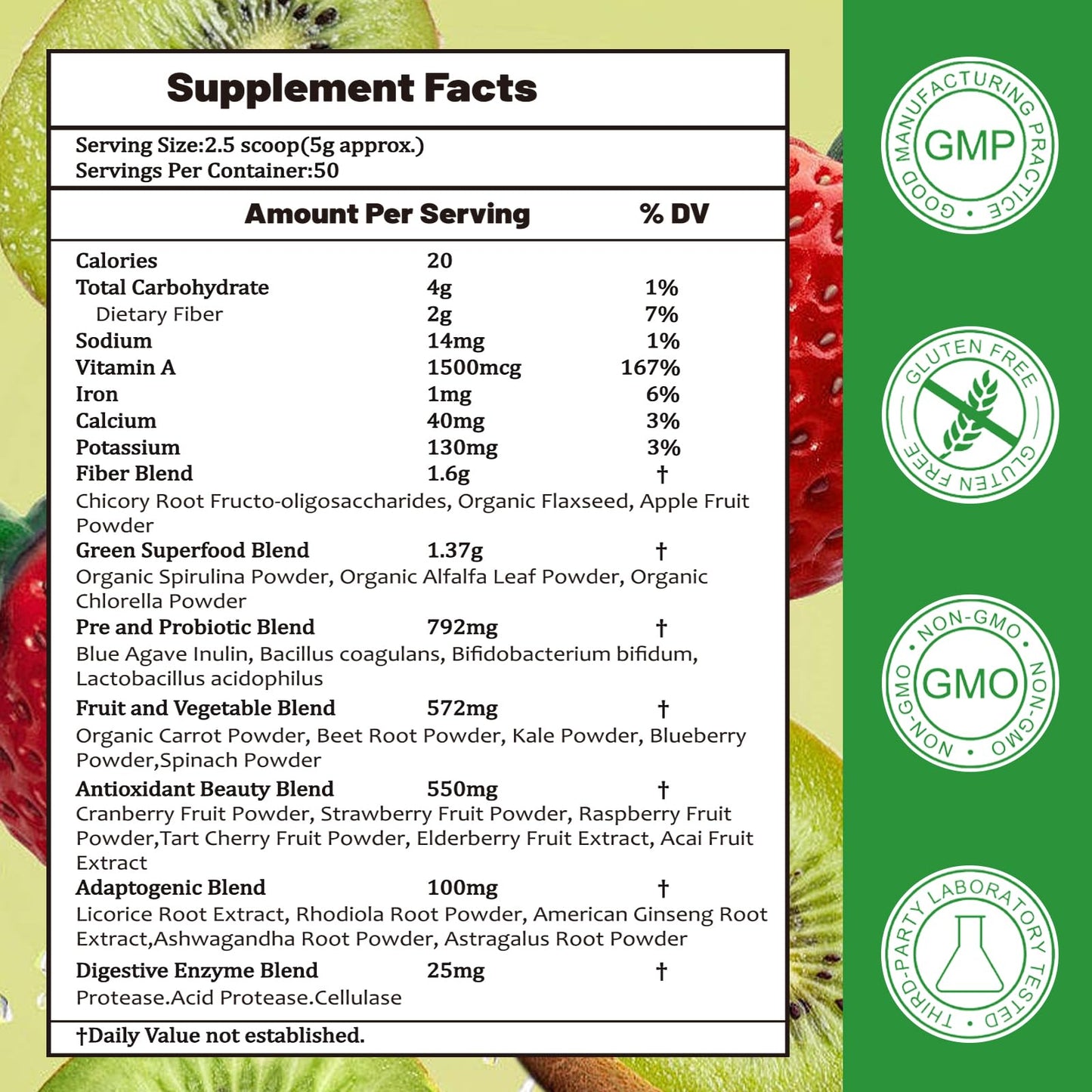 Babivek Spirulina Powder Organic Greens Superfood Vitamins and Minerals, 8.82 Ounce