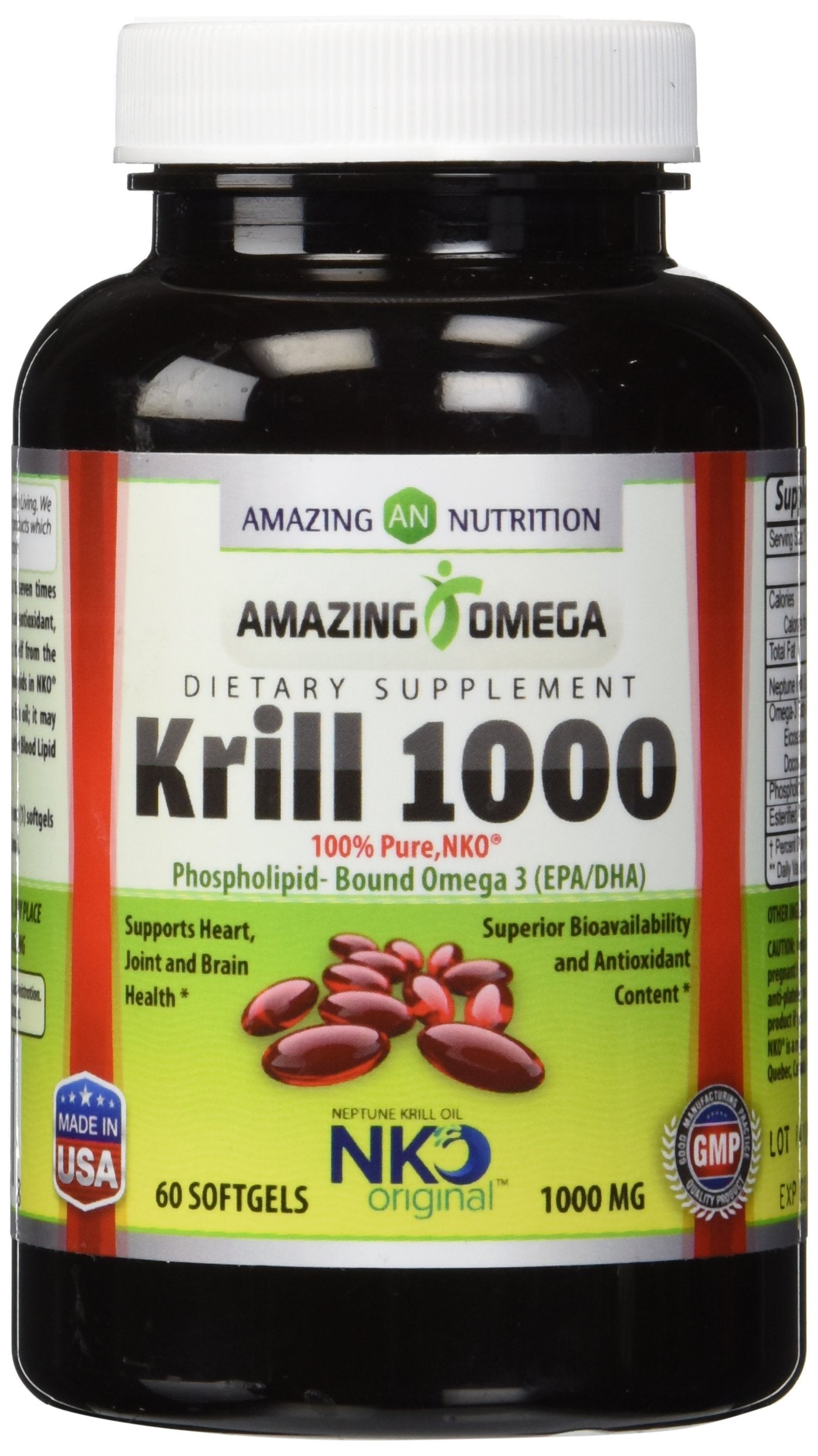 Amazing Nutrition Omega NKO Neptune Krill Oil 1000 Mg Softgels 60