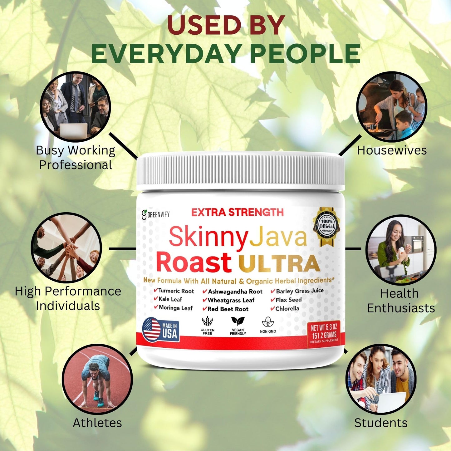 GREENVIFY SkinnyJava Roast Ultra Extra Strength Supplement Capsules, 60 Count