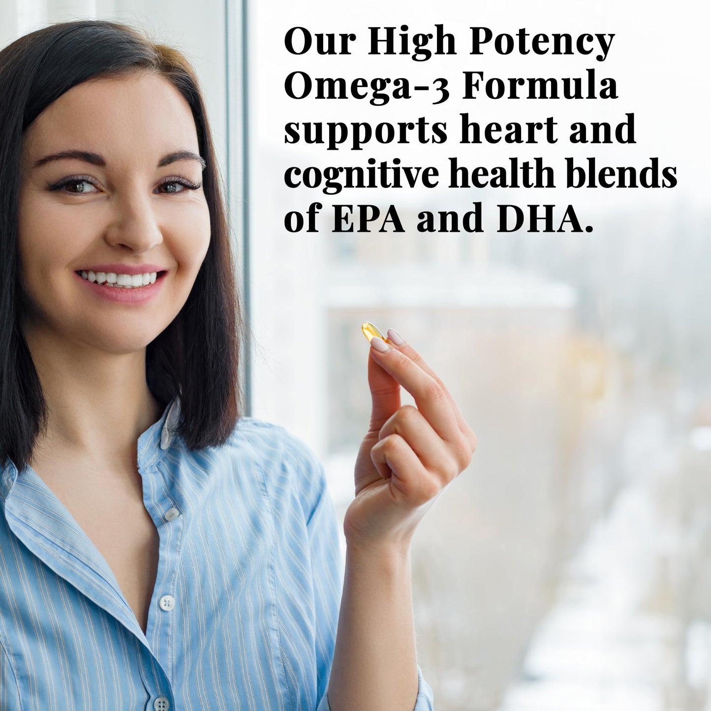 Basic Brands Smart Heart Omega-3 Fish Oil 1000mg - Triple Strength EPA & DHA, Non-GMO, Heart & Cognitive Support Softgels, 100 Count