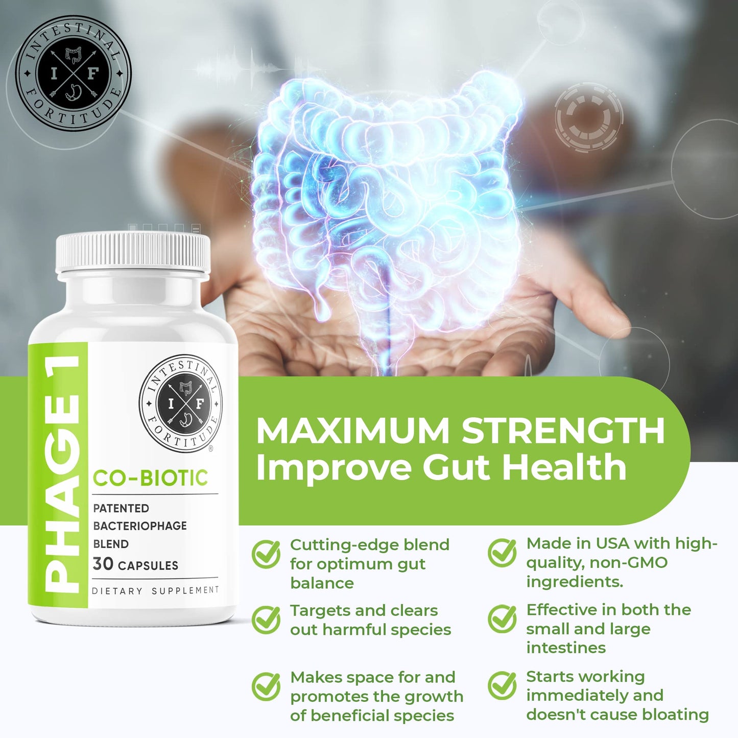 Intestinal Fortitude Phage 1 Ultimate Gut Health Capsules, 30 Count