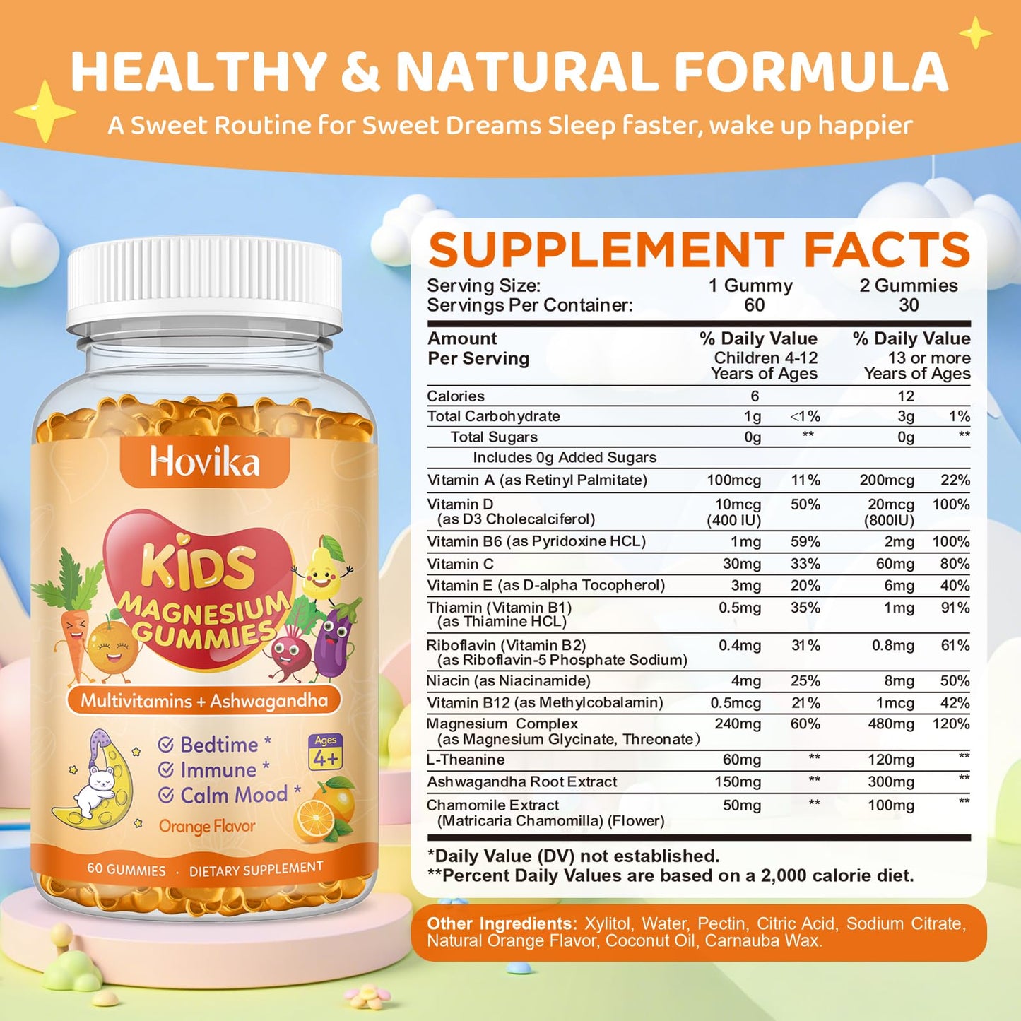 Hovika Magnesium Gummies for Kids 60 Gummies