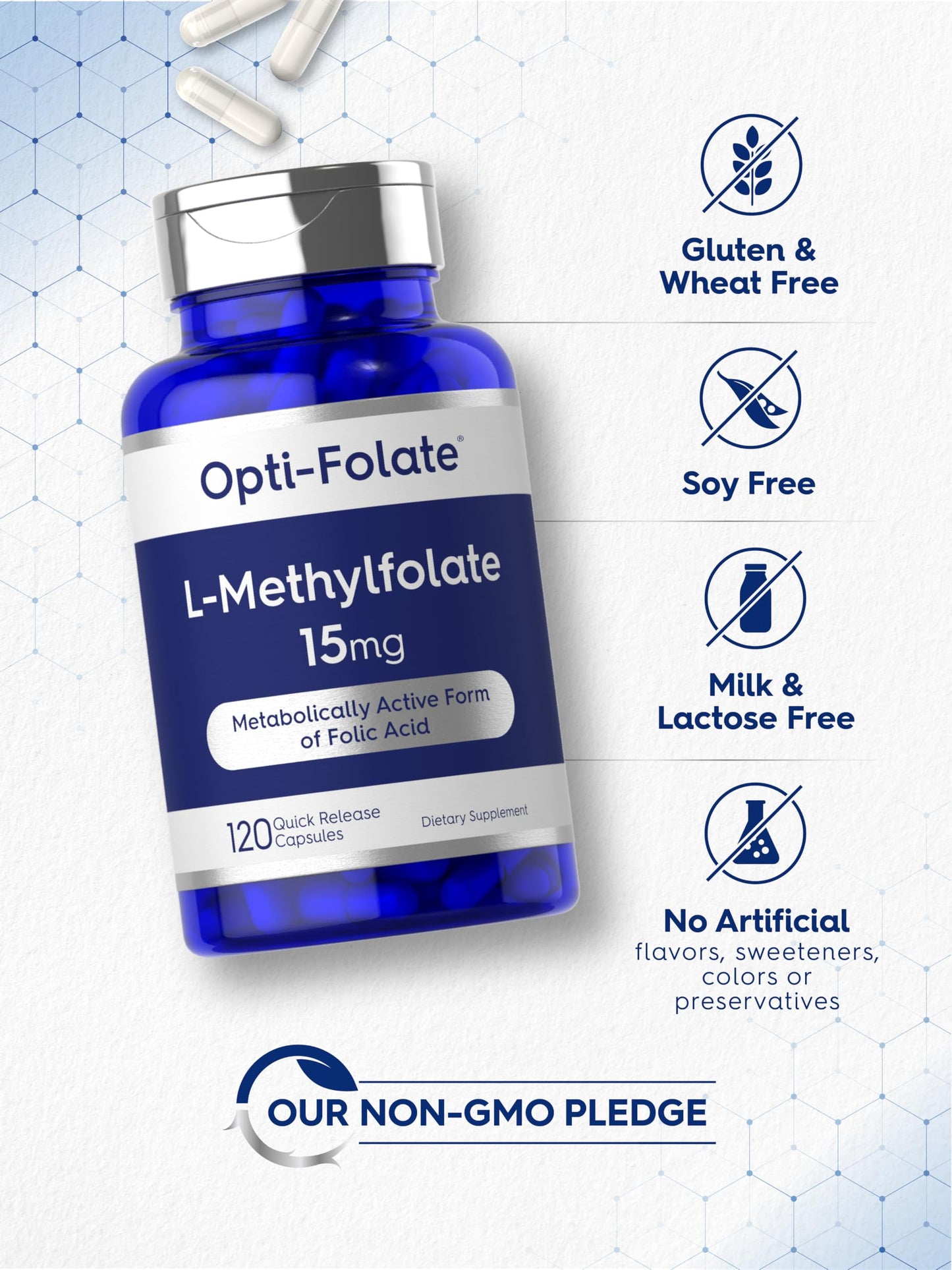 Carlyle L-Methylfolate 15 mg Capsules, 120 Count