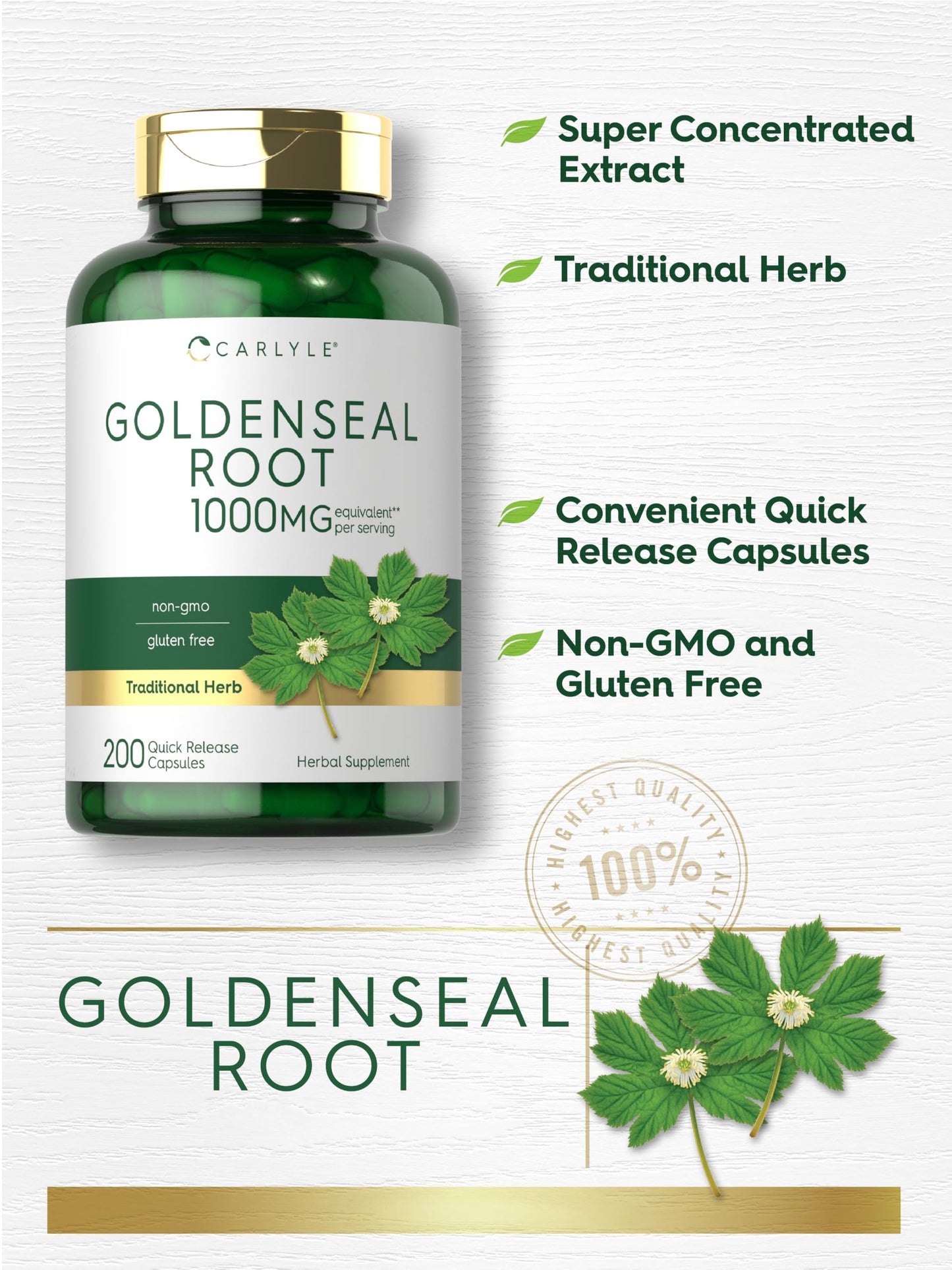 Carlyle Goldenseal Root Capsules 200