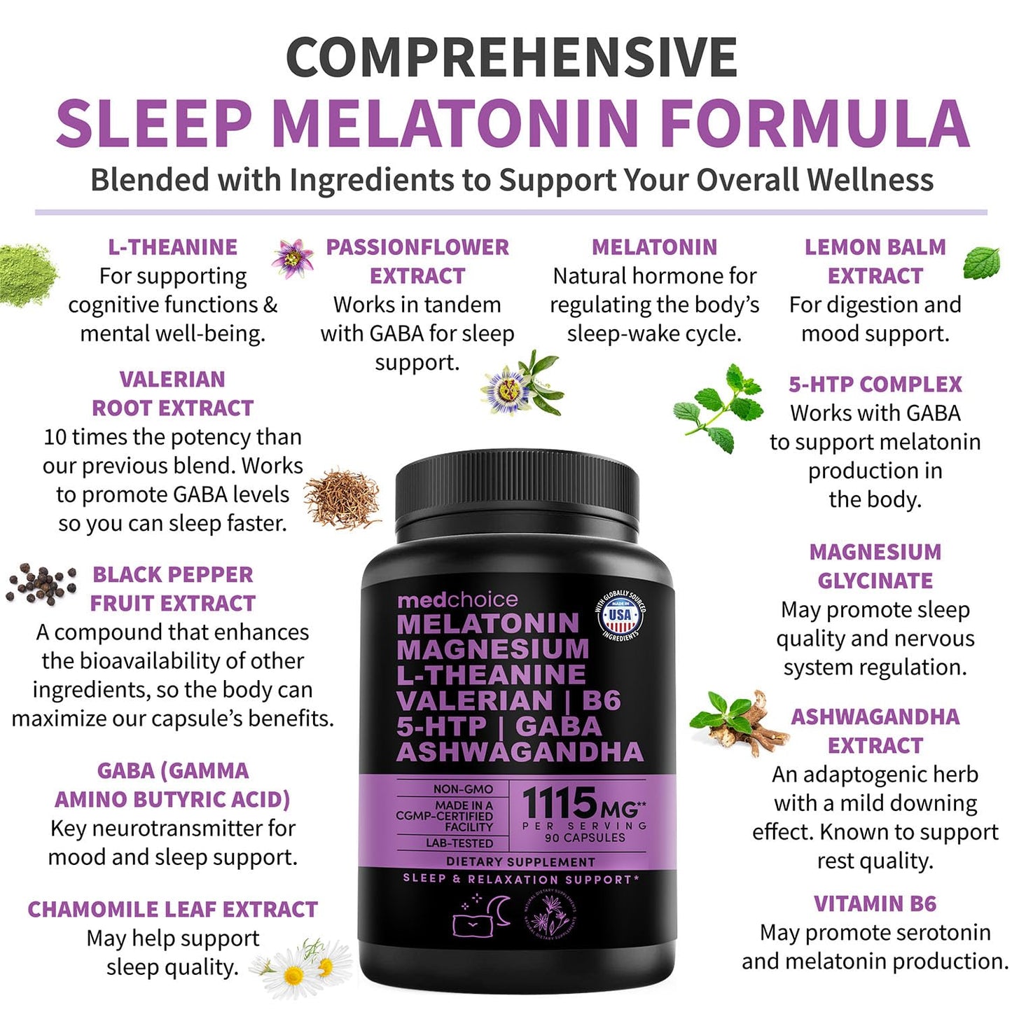 MEDCHOICE Melatonin Sleep Capsules 360 Capsules