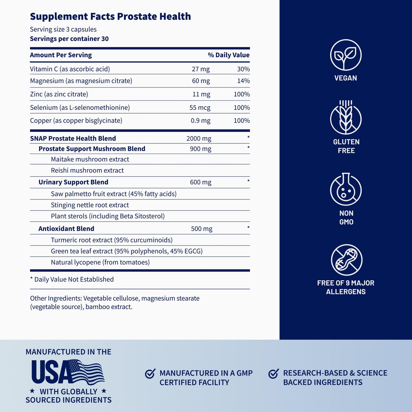 Snap Supplements Prostate Health Supplements for Men Capsules, 90 Count