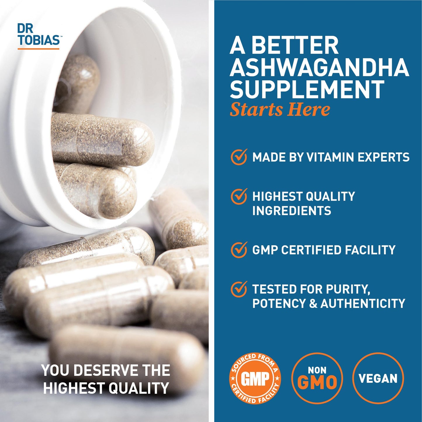 Dr. Tobias Ashwagandha Capsules, 60 Count