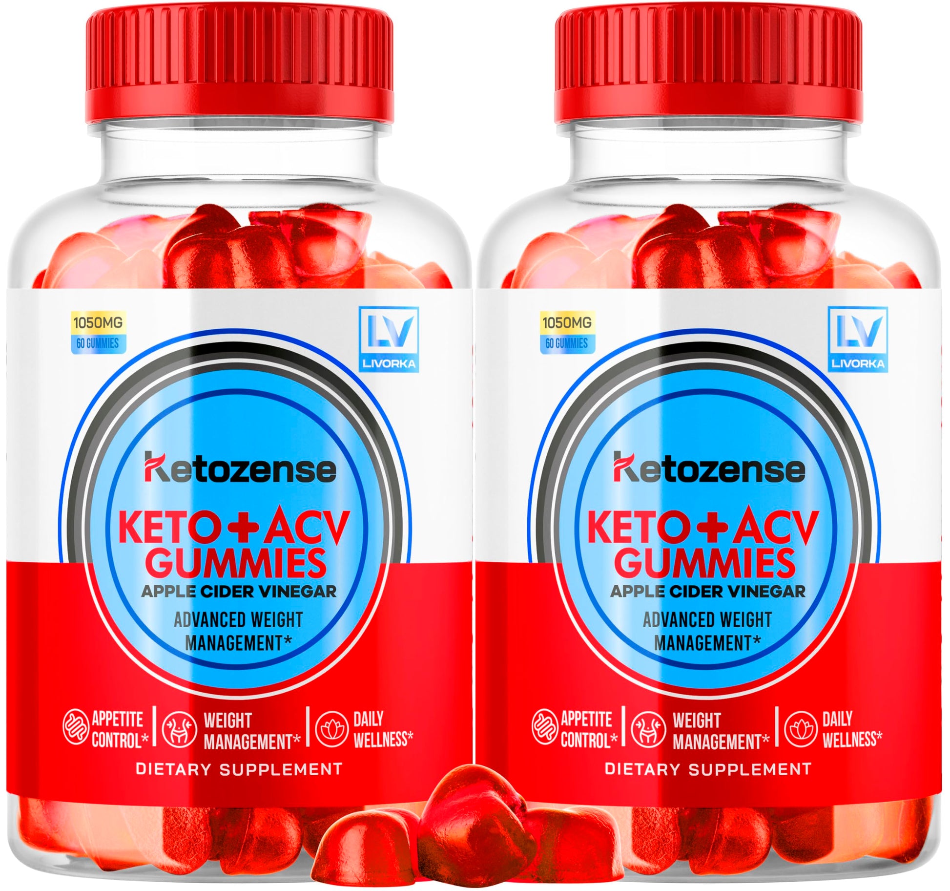 LIVORKA Ketozense ACV Gummies, 120 Gummies, Pack of 2