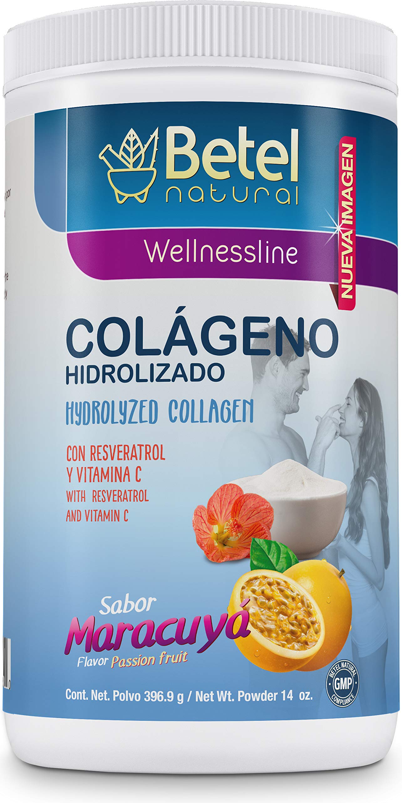 Betel Natural Premium Hydrolyzed Collagen Powder, Maracuya (Passionfruit) Flavor, 14 oz