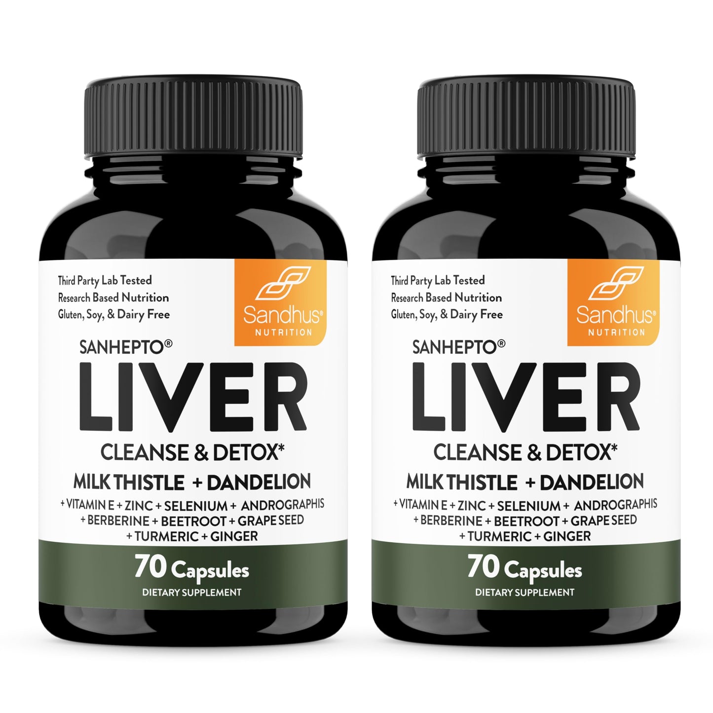 Sandhu's Liver Cleanse Detox & Repair Support Capsules with Milk Thistle & Dandelion Root, 140 Capsules