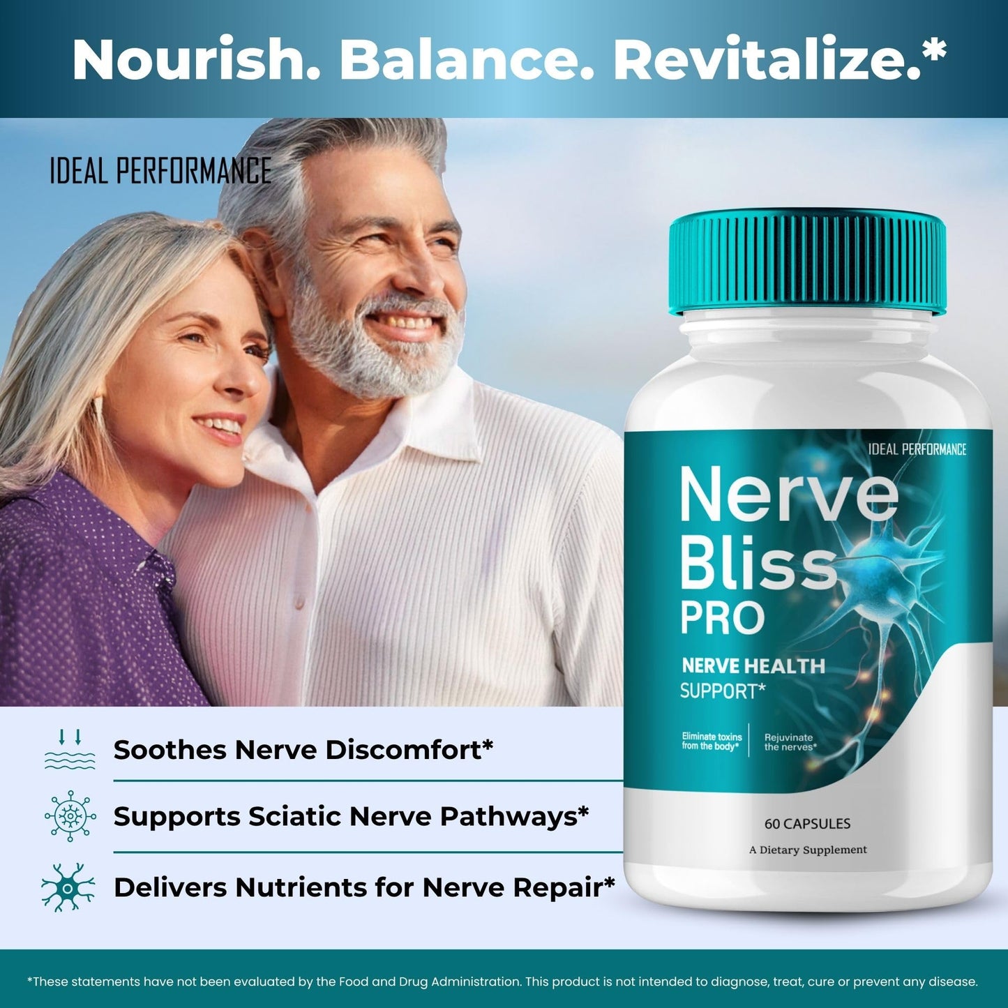 IDEAL PERFORMANCE Nerve Bliss Pro Capsules, 120 Count