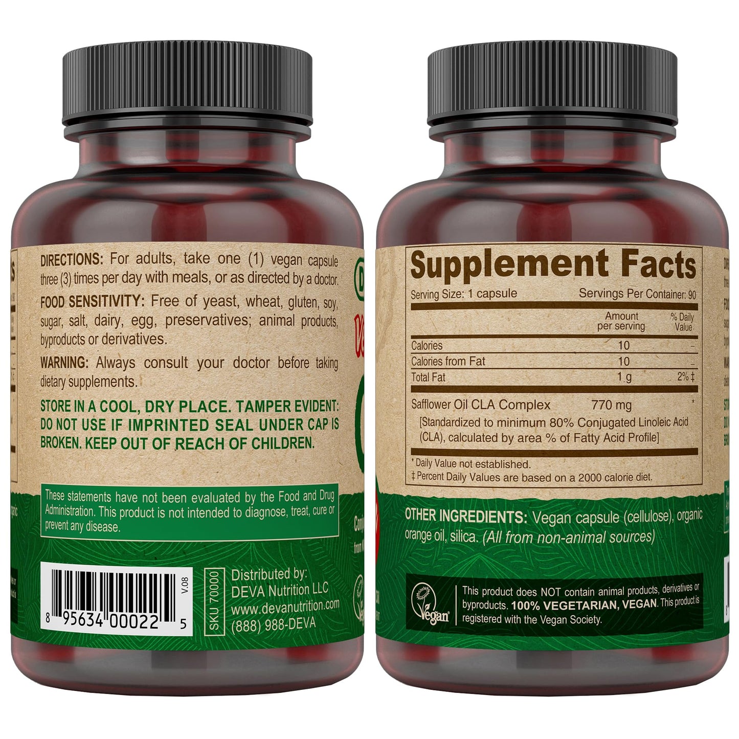 DEVA Vegan CLA, 180 Capsules