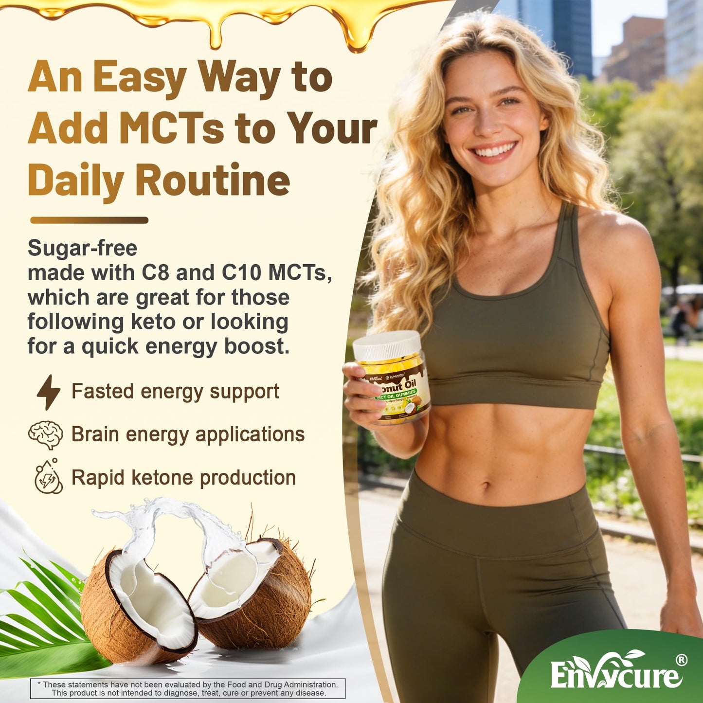 EnvyCure MCT Oil Organic Gummies, 120 Gummies