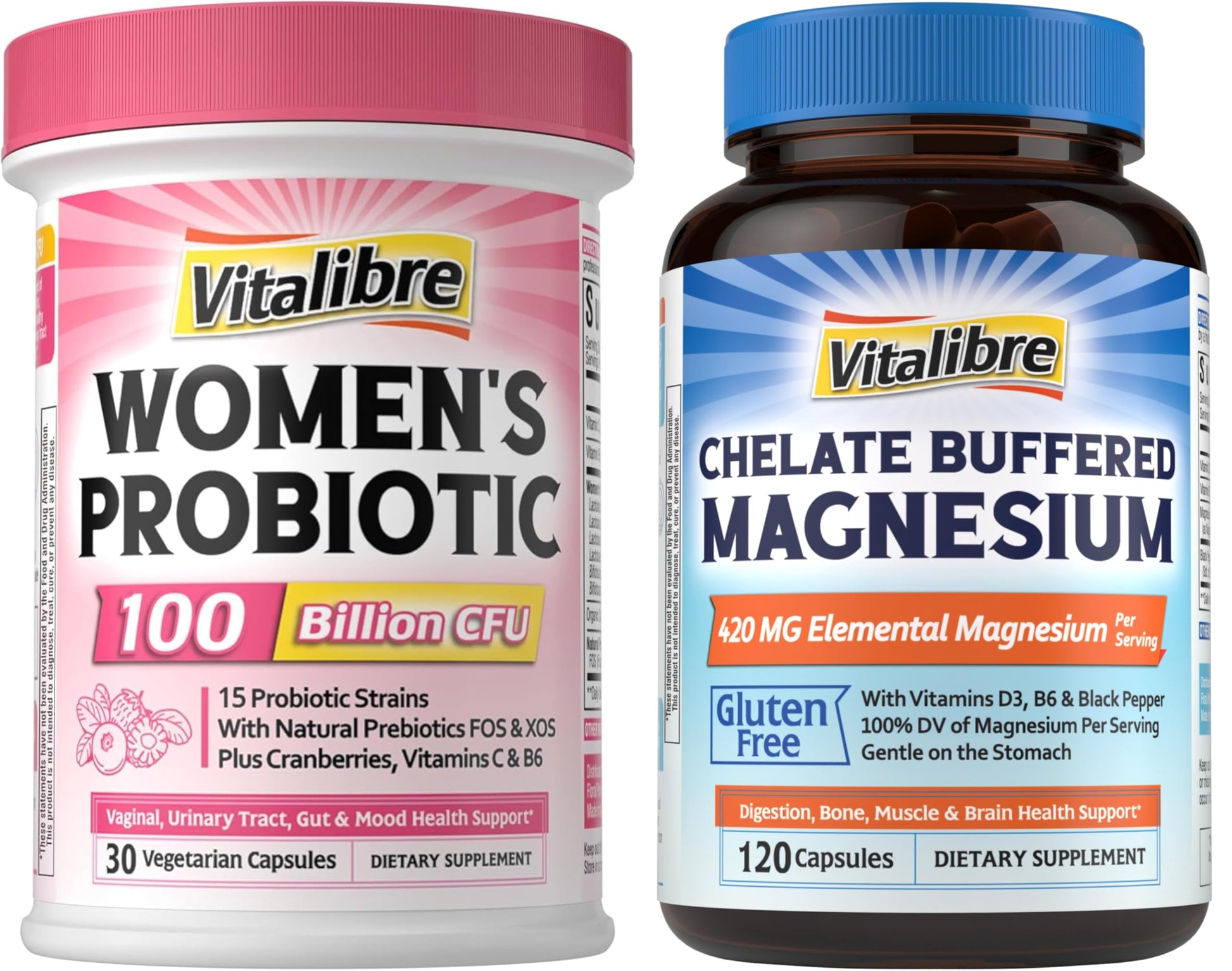 Vitalibre Probiotics for Women 100 Billion CFU 15 Strains 150 Capsules