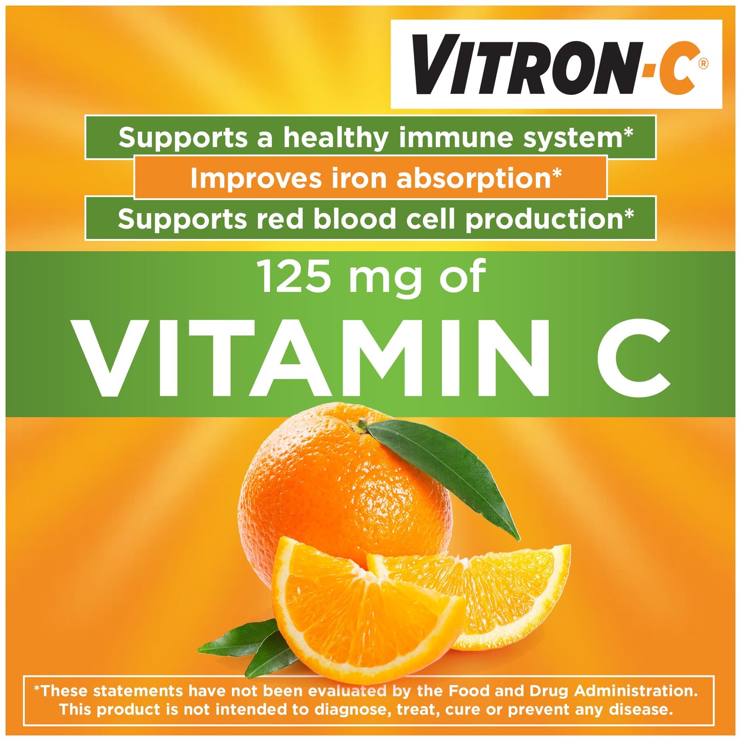 Vitron-C Iron Supplement Plus Vitamin C Tablets, 180 Tablets