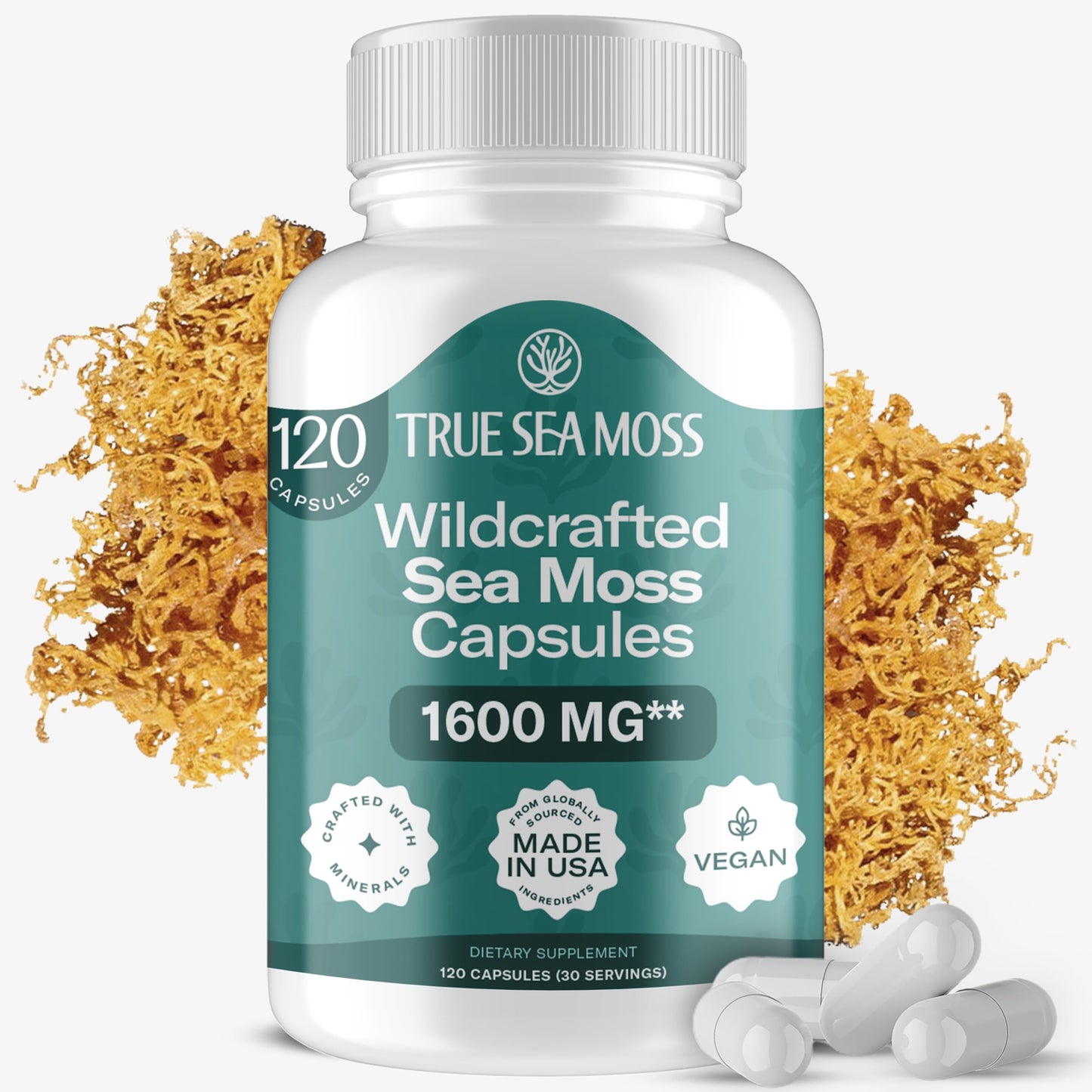 TrueSeaMoss Irish Sea Moss Capsules 120 Capsules