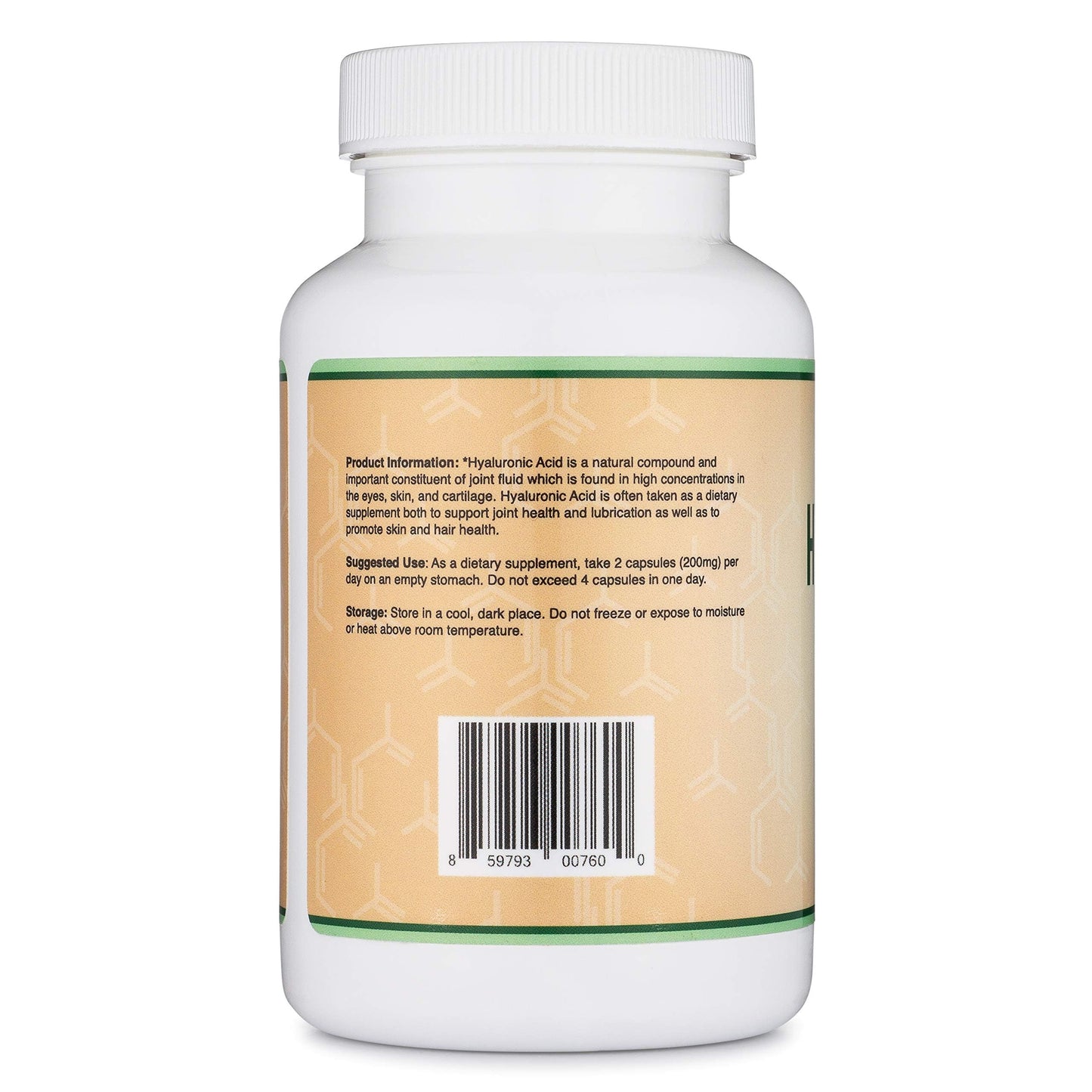 Double Wood Supplements Hyaluronic Acid 100mg/Cap (200mg Serving), Joint & Skin Support Capsule, 180 Capsules