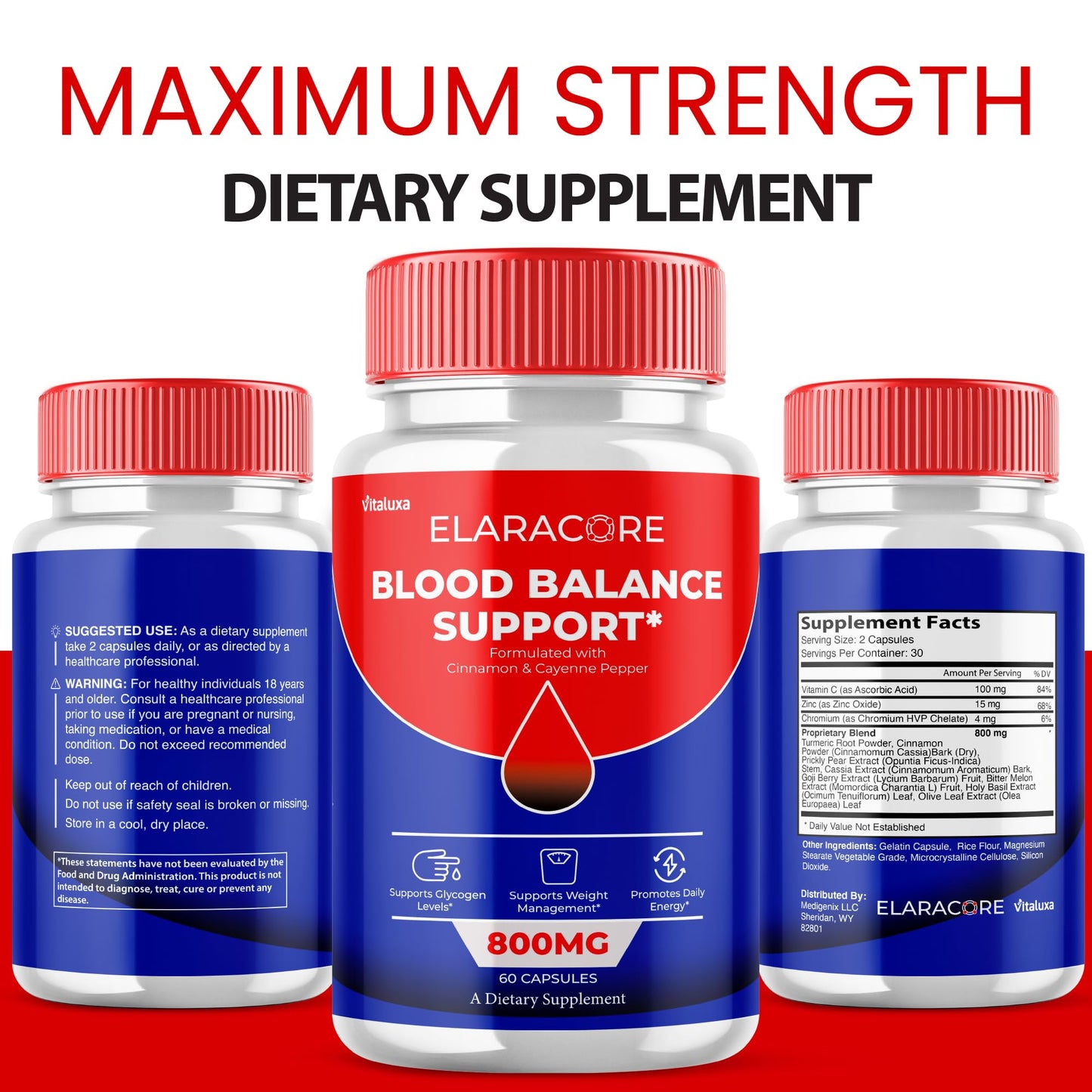 Vitaluxa Elaracore Blood Capsules 120 Capsules