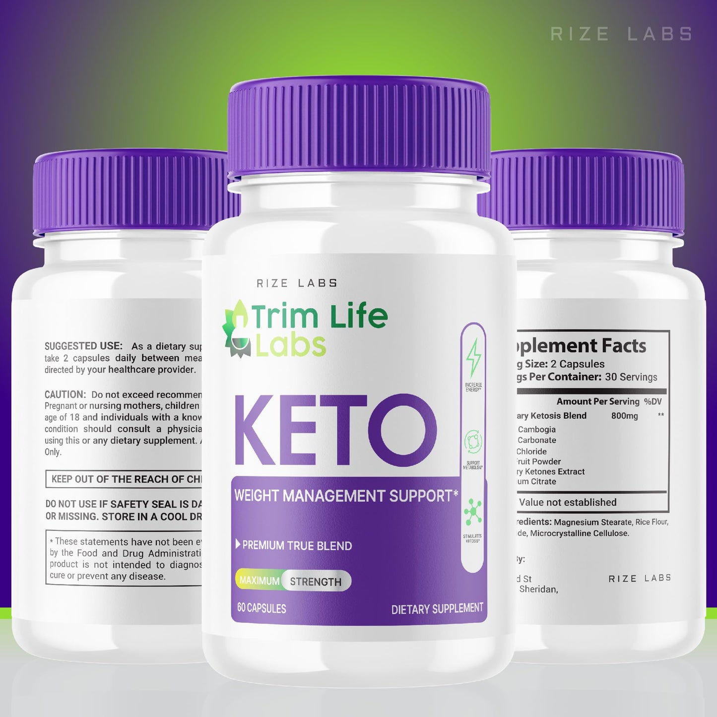 Rize Labs Keto Capsules, 300 Capsules