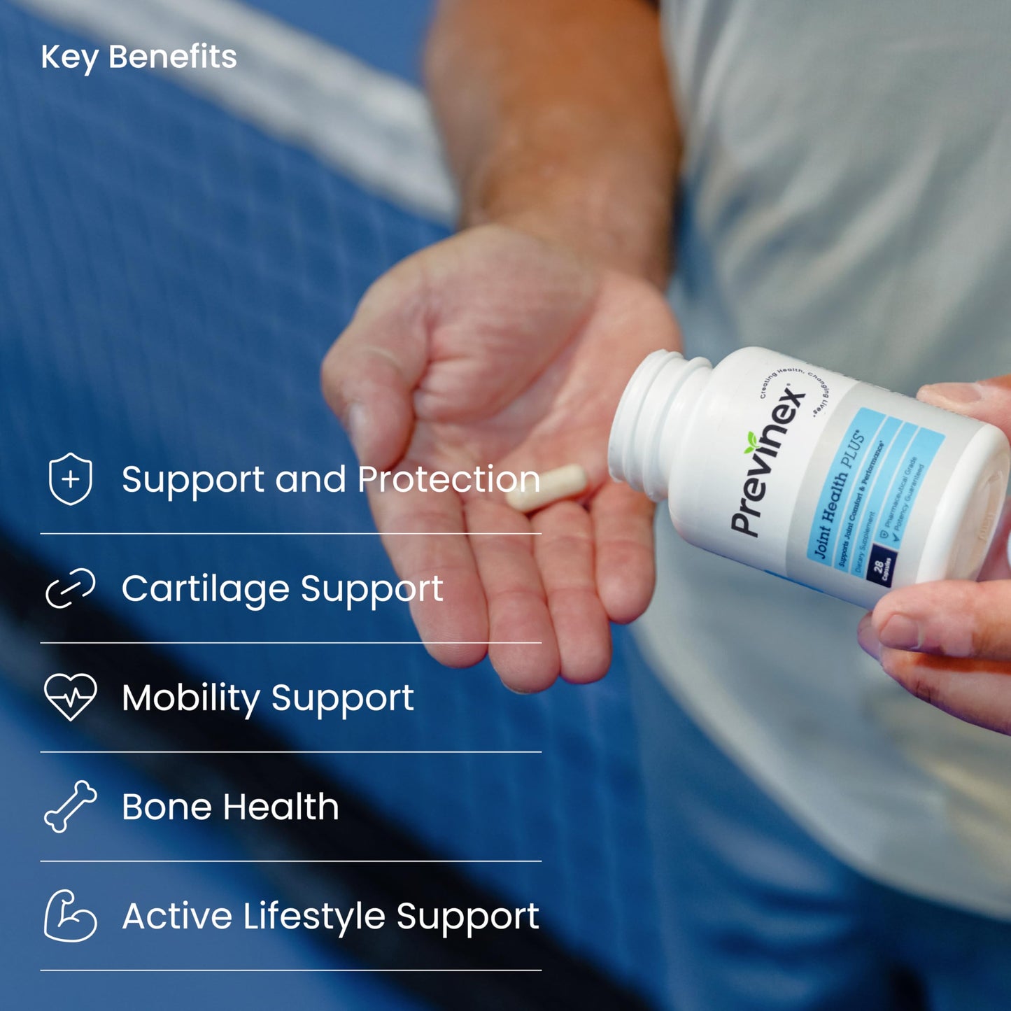 Previnex Joint Support Capsules with Natural Eggshell Membrane, Glucosamine Chondroitin, Collagen, Hyaluronic Acid, and Boswellia, 28 Count