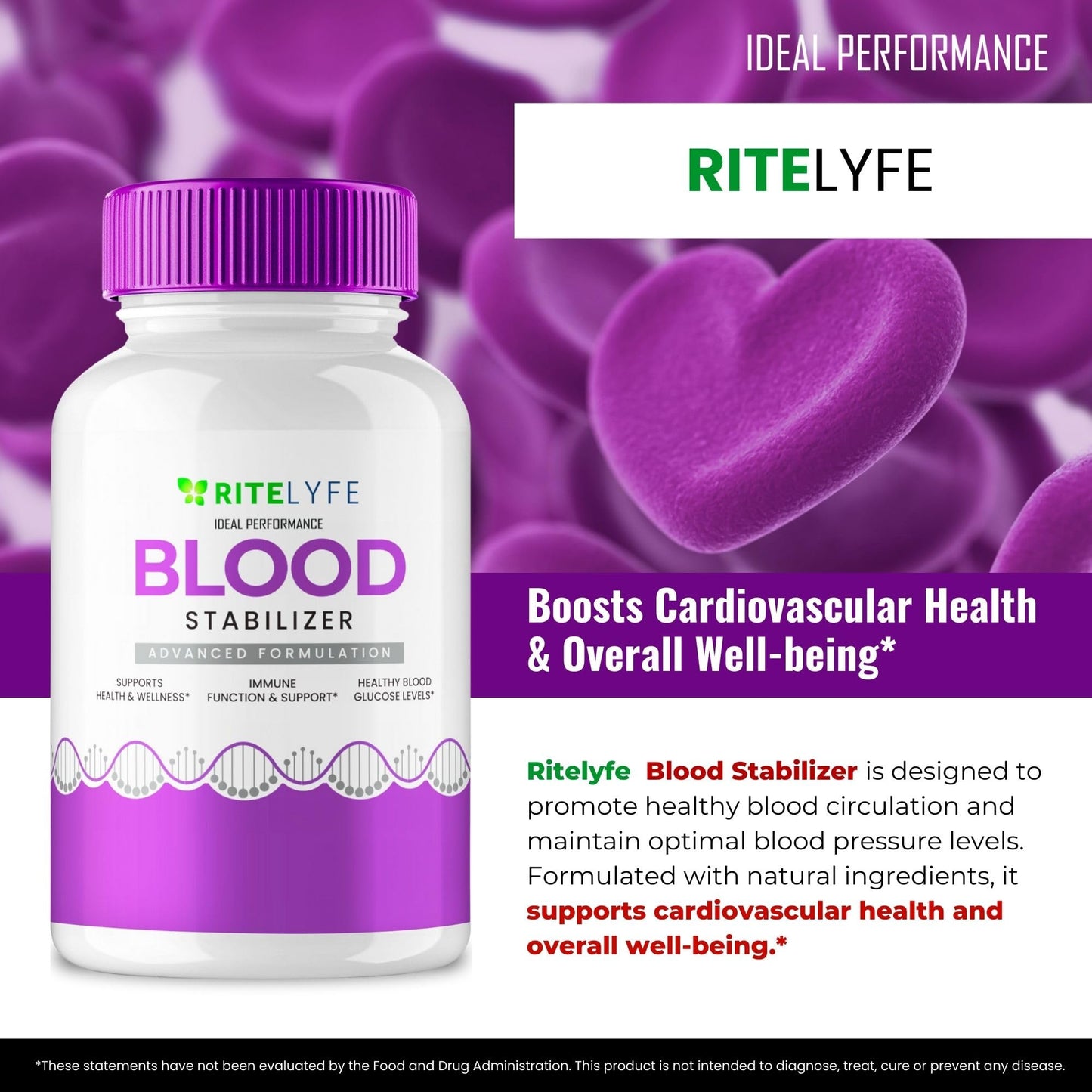 IDEAL PERFORMANCE Ritelyfe Blood Stabilizer Capsules 180 Count