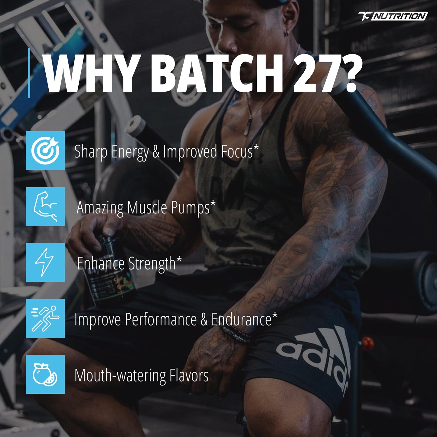 TC Nutrition Batch 27 Pre Workout Powder, 13.4 Ounce