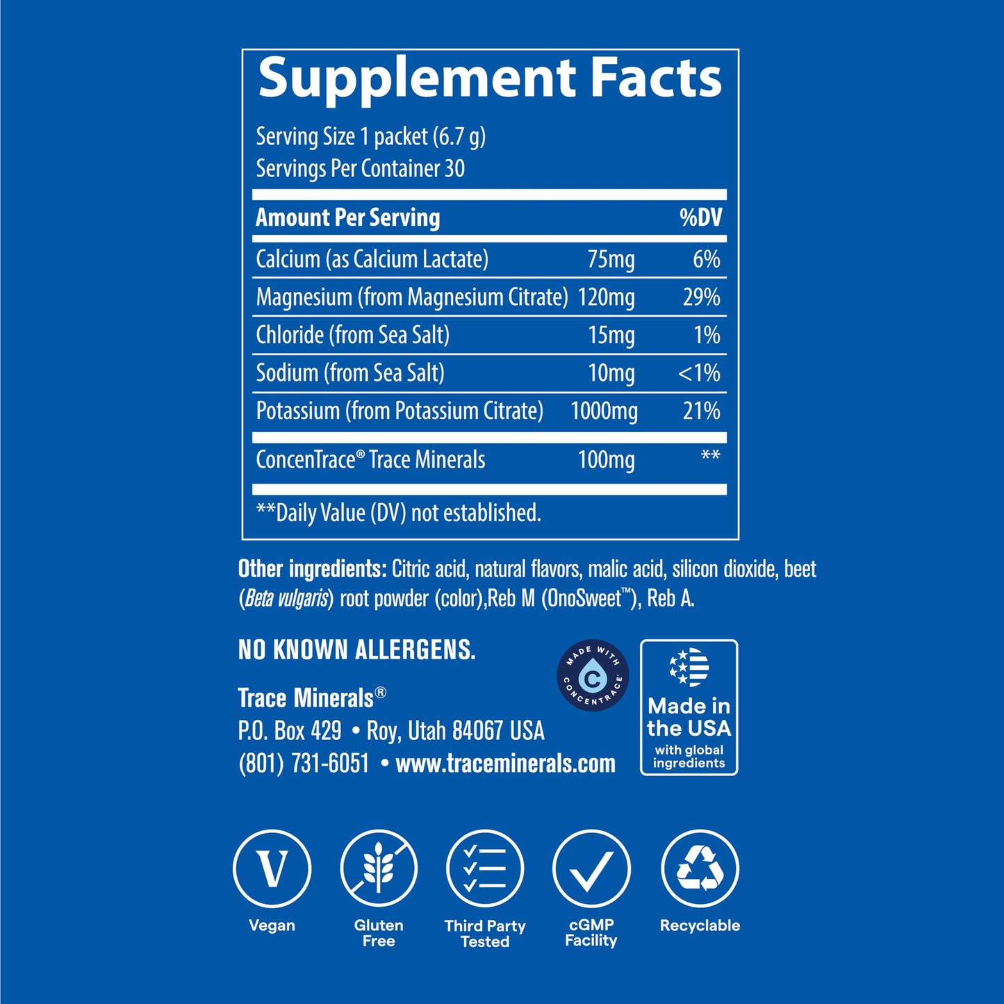 Trace Minerals Hydro Pak Keto Electrolyte Powder 7.2 oz