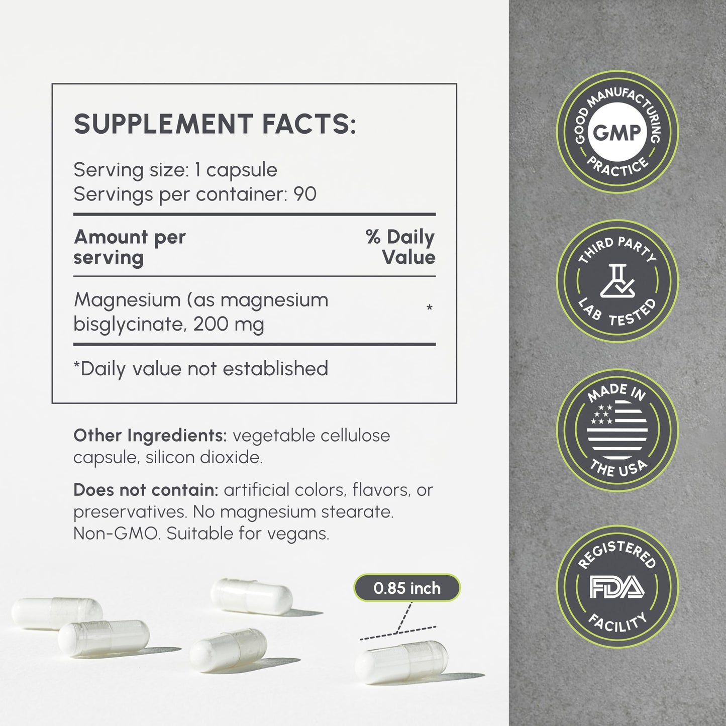 partiQlar Magnesium Glycinate 200mg - Sleep & Muscle Support 90 Capsules