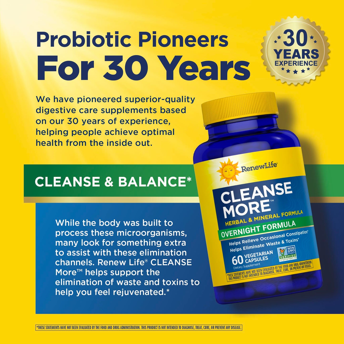Renew Life Cleanse More Herbal Formula with Magnesium Capsules 60 Count