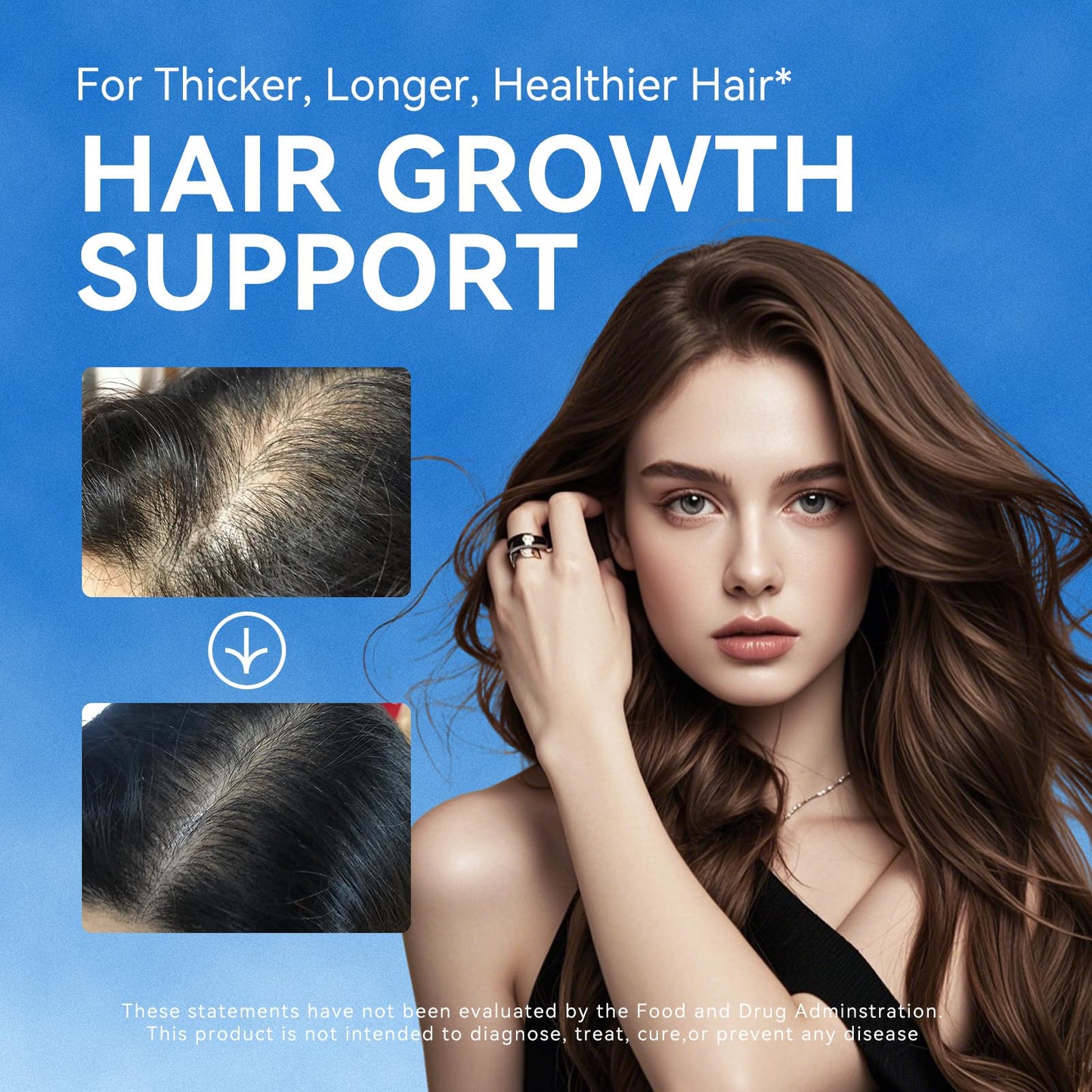 XKQ Hair Growth Supplements for Men & Women – Hair Skin and Nails Supplement with Biotin, Zinc & Kelp – Capsule, 60 Capsules
