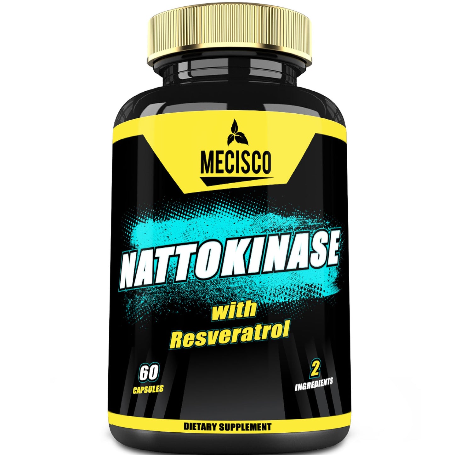 Mecisco Nattokinase Supplement with Trans-Resveratrol Capsules, 60 Count