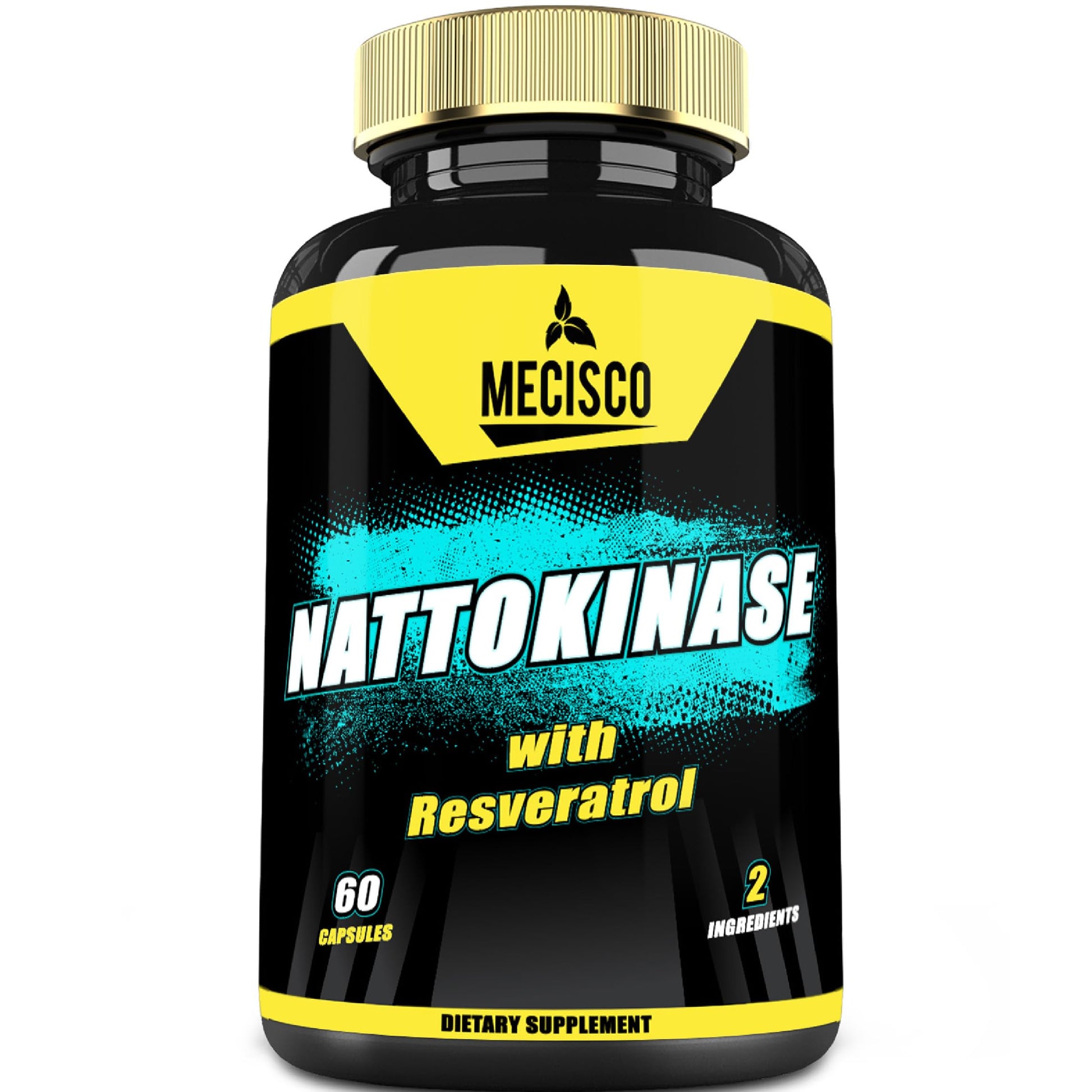 Mecisco Nattokinase Supplement with Trans-Resveratrol Capsules, 60 Count