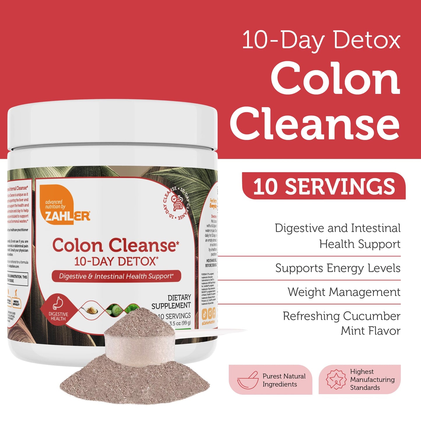 Zahler Colon Cleanse 10-Day Detox Powder 3.49 oz