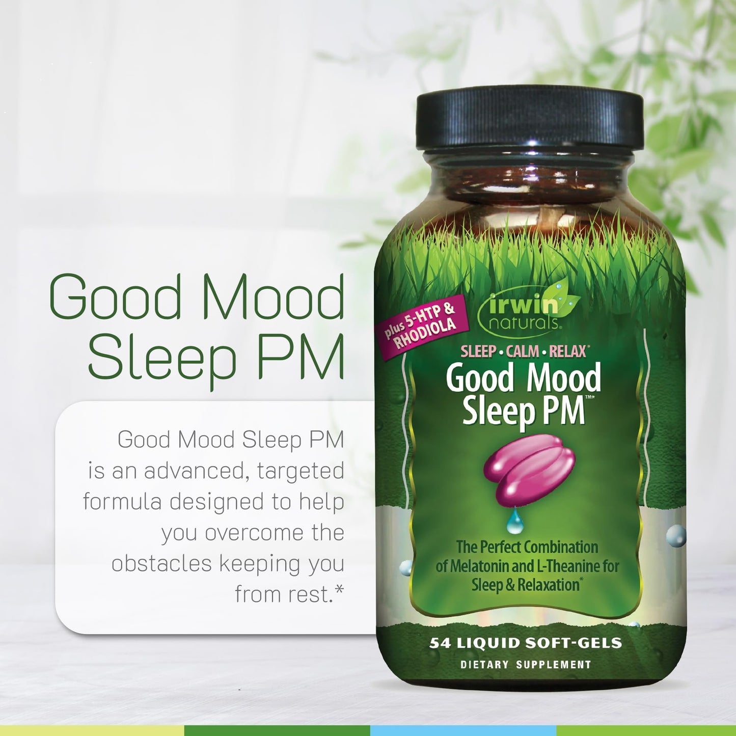 Irwin Naturals Melatonin Plus 5-HTP & Rhodiola Soft-Gels 54 Count