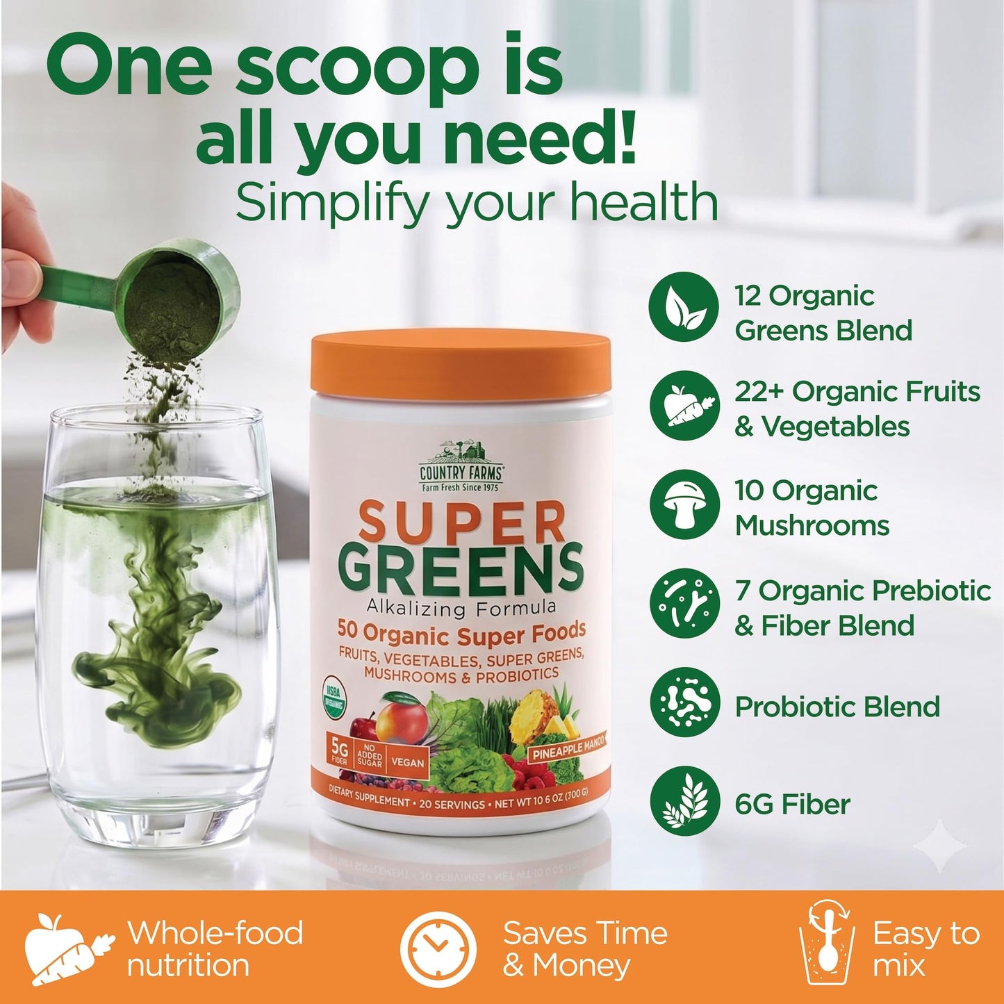 Country Farms Organic Super Greens Powder 10.6 oz