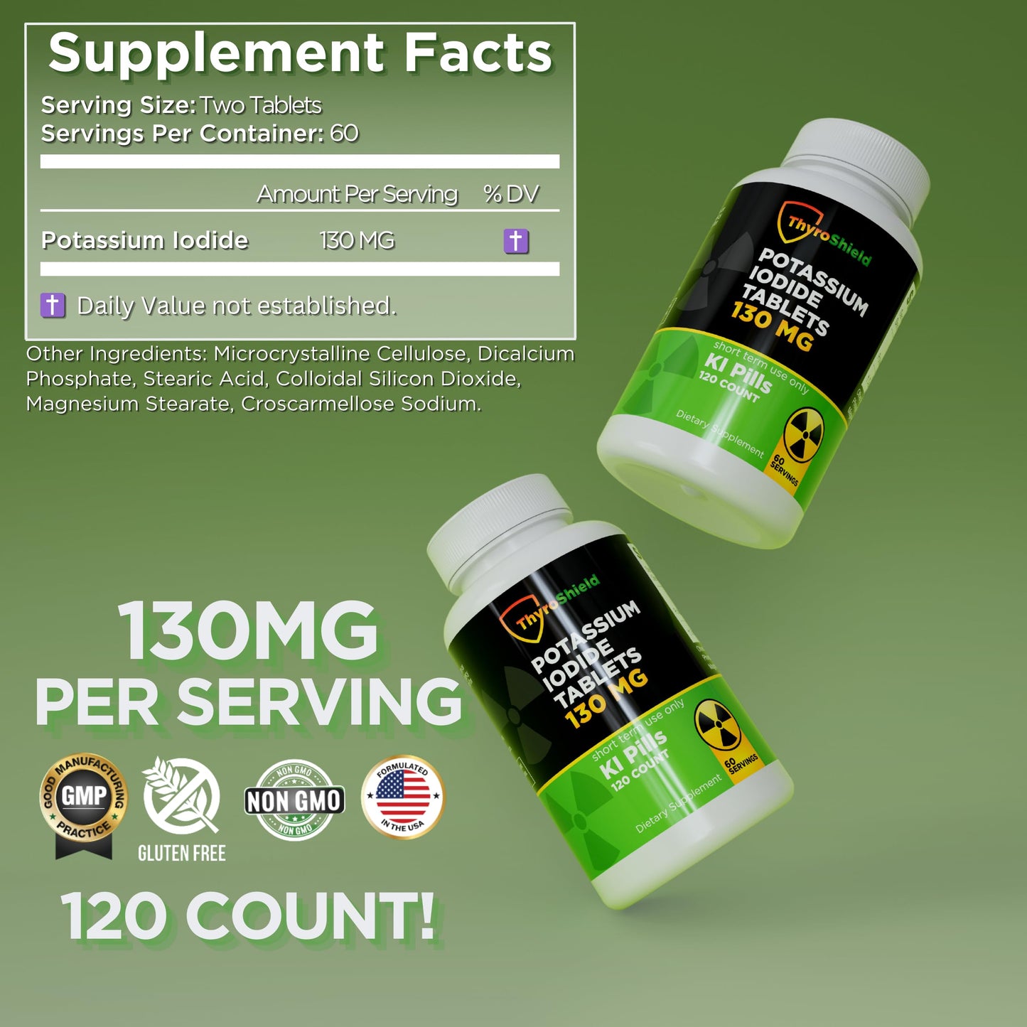 ThyroShield Potassium Iodide Tablets 130 mg, 240 Tablets