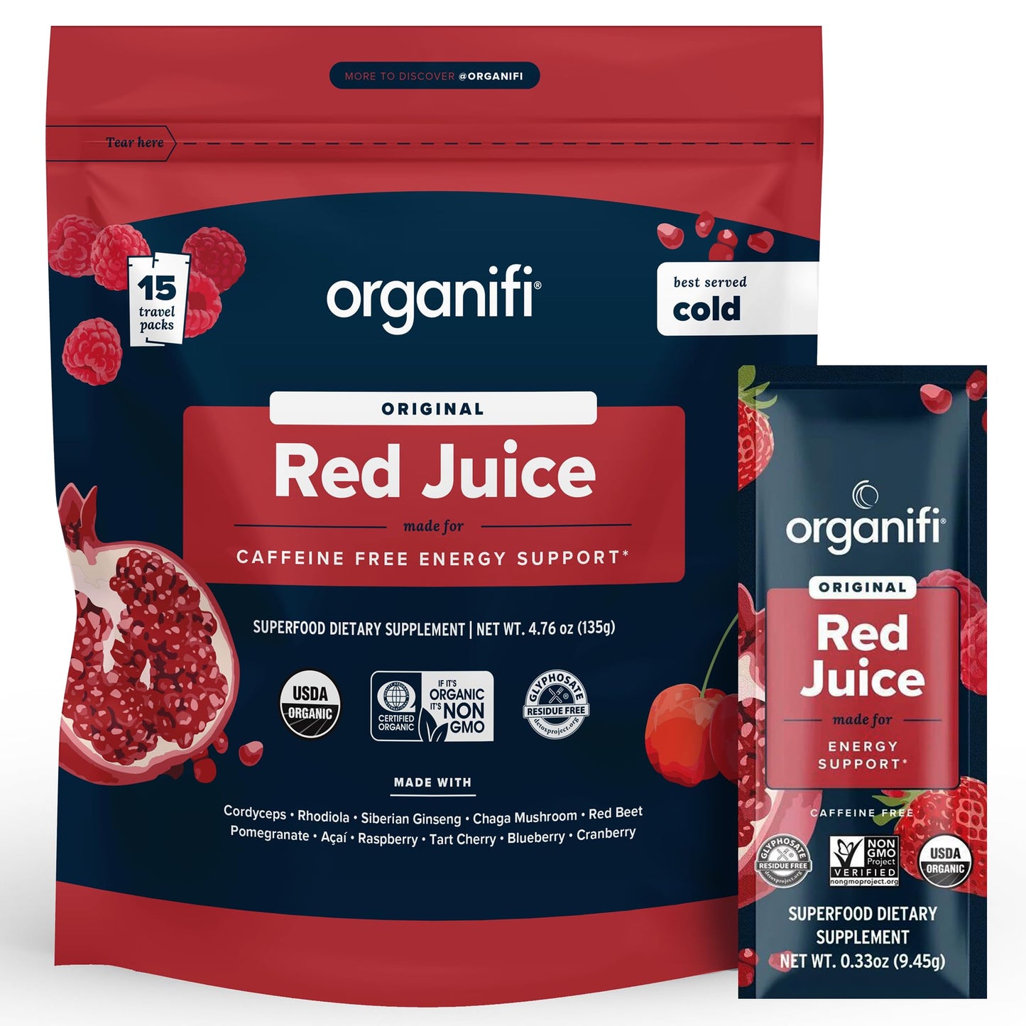 Organifi Red Juice Powder, 15 Packets