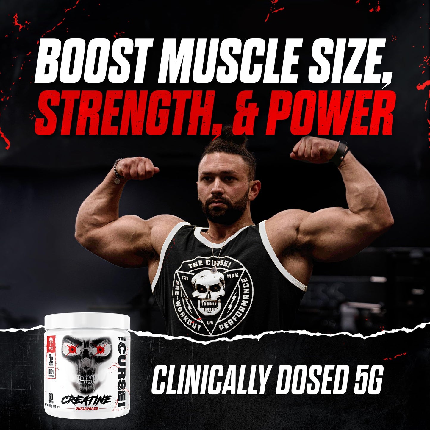 JNX SPORTS The Curse Micronized Creatine Monohydrate Unflavored 500g Powder 17.6